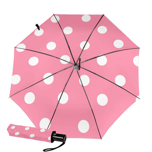 Kompakter Regenschirm mit Polka Dot-Design innen