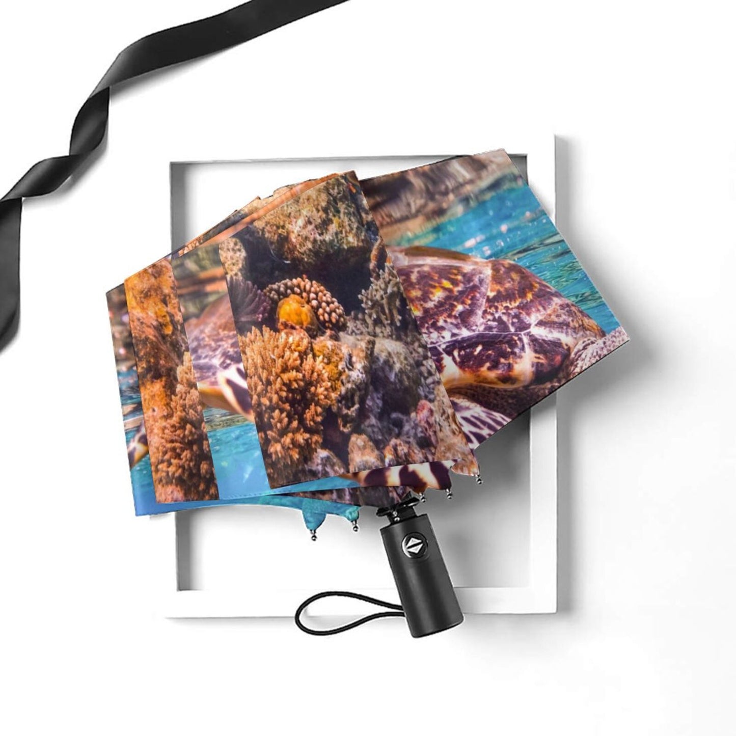 Parapluie pliable compact et amusant en forme de tortue de mer