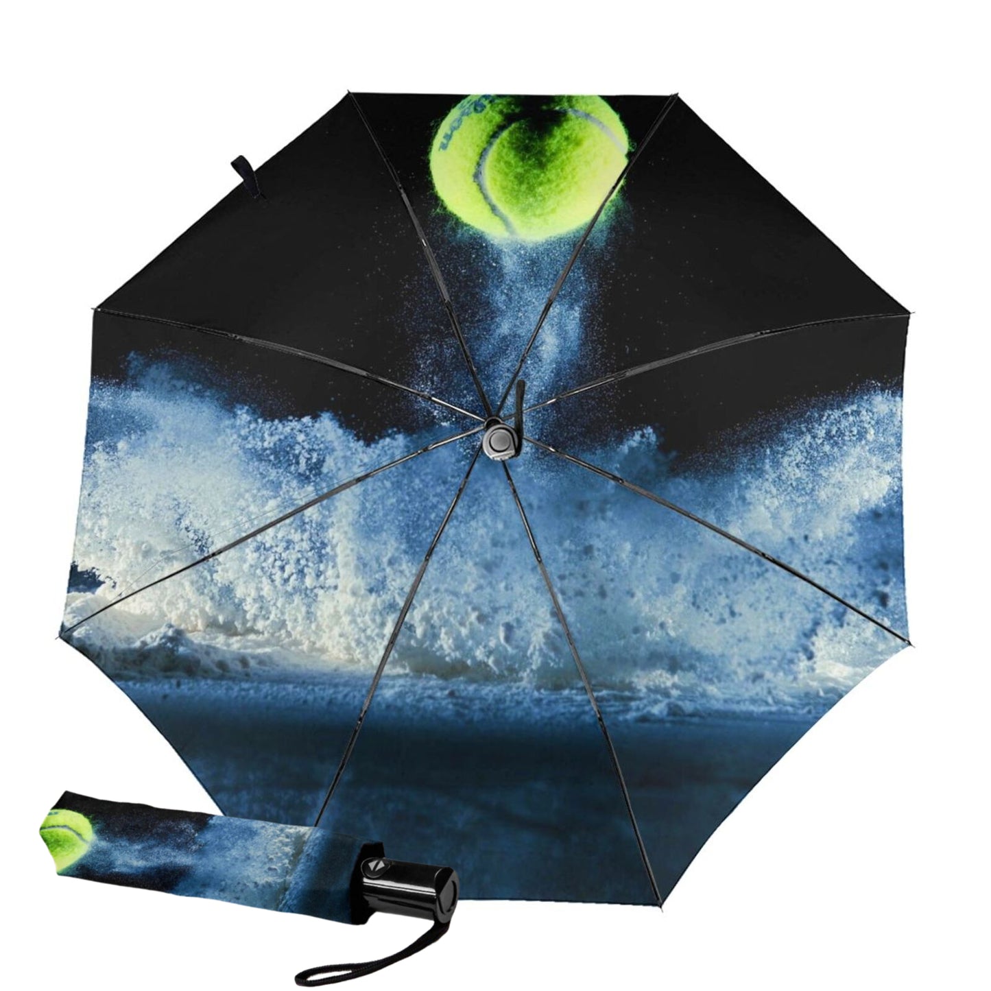 Petit mini parapluie avec motif flocon de neige à l'intérieur