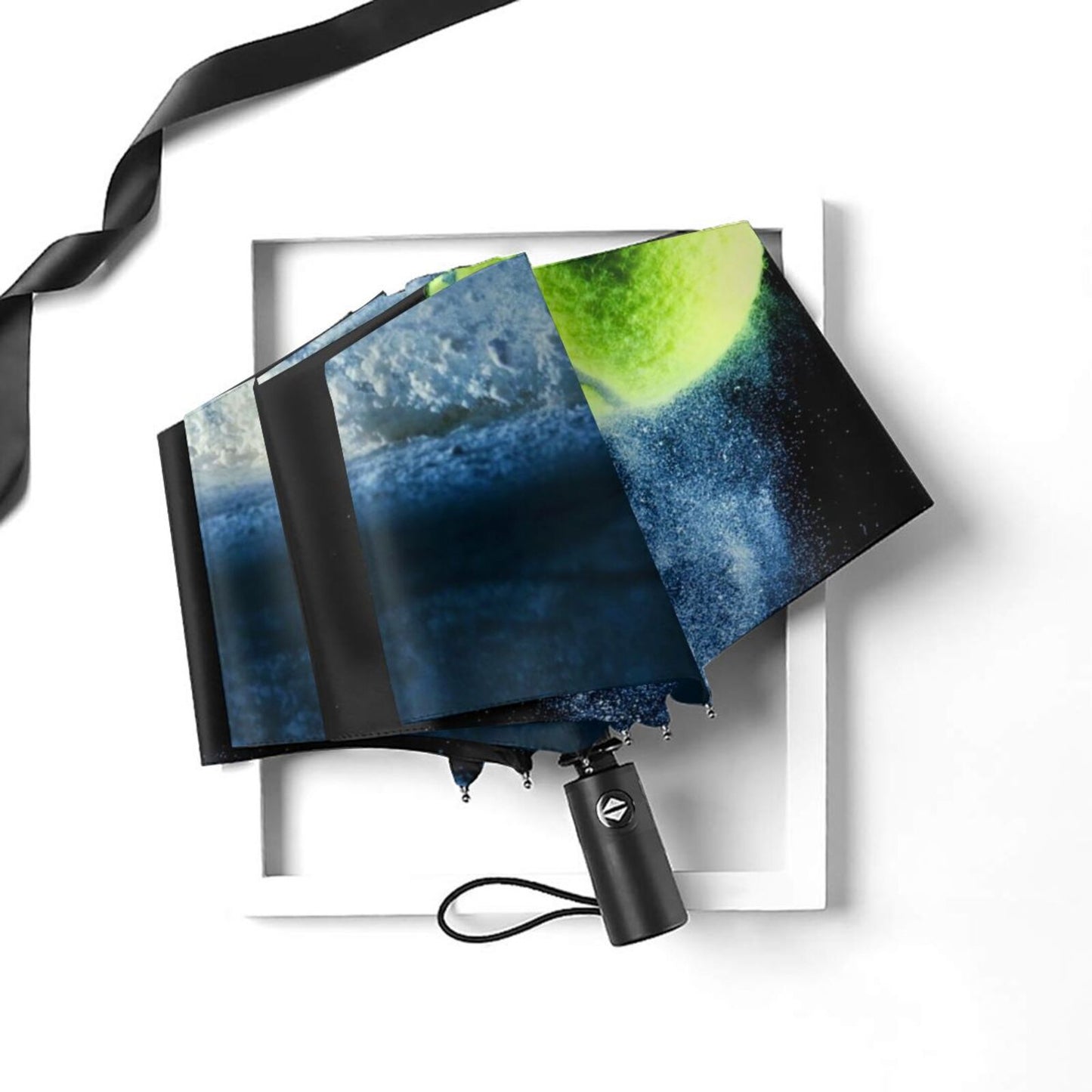 Parapluie compact pliable imprimé flocon de neige