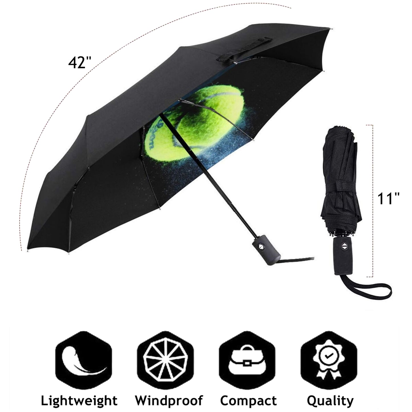 Petit mini parapluie avec motif flocon de neige à l'intérieur