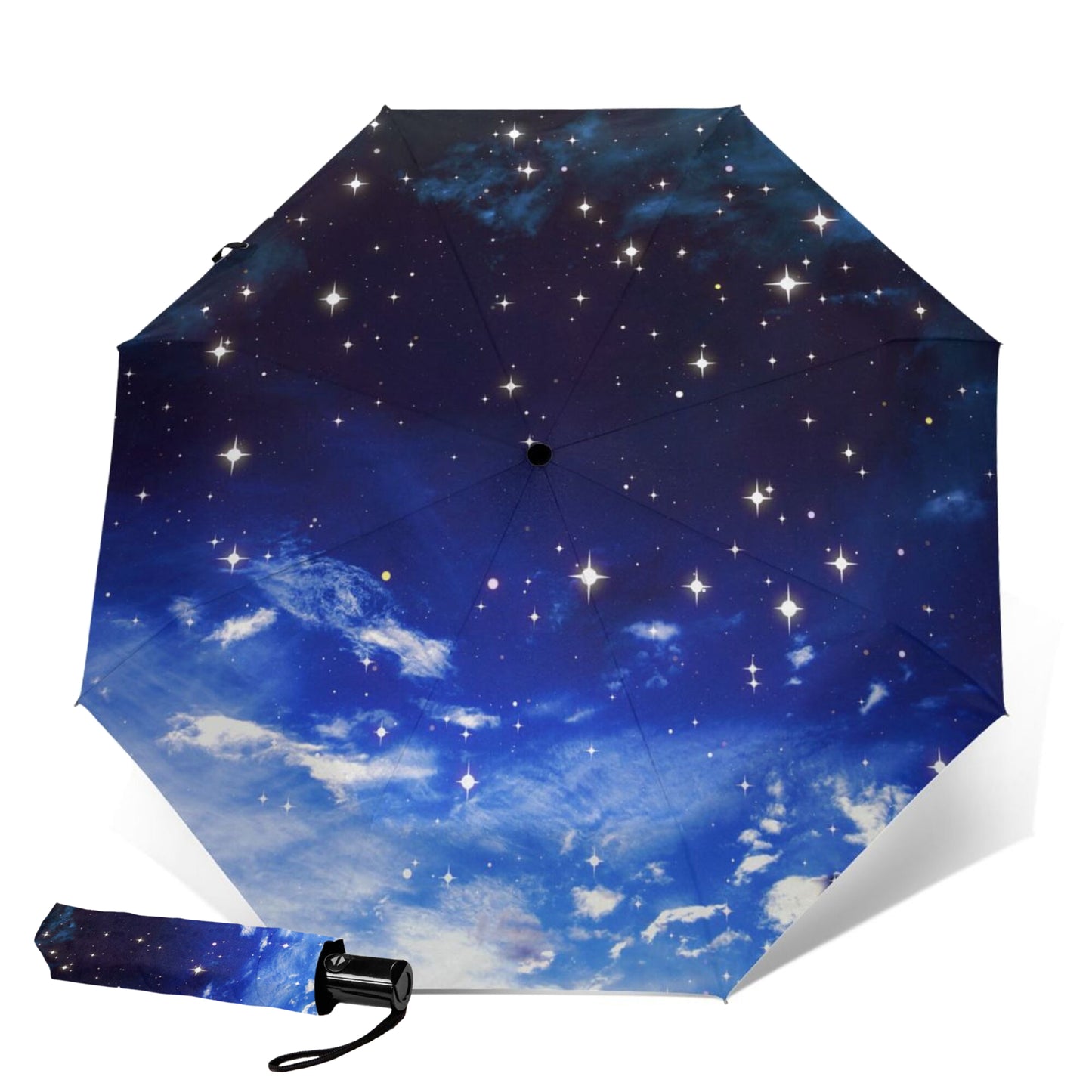 Parapluie de voyage automatique à imprimé nuit étoilée
