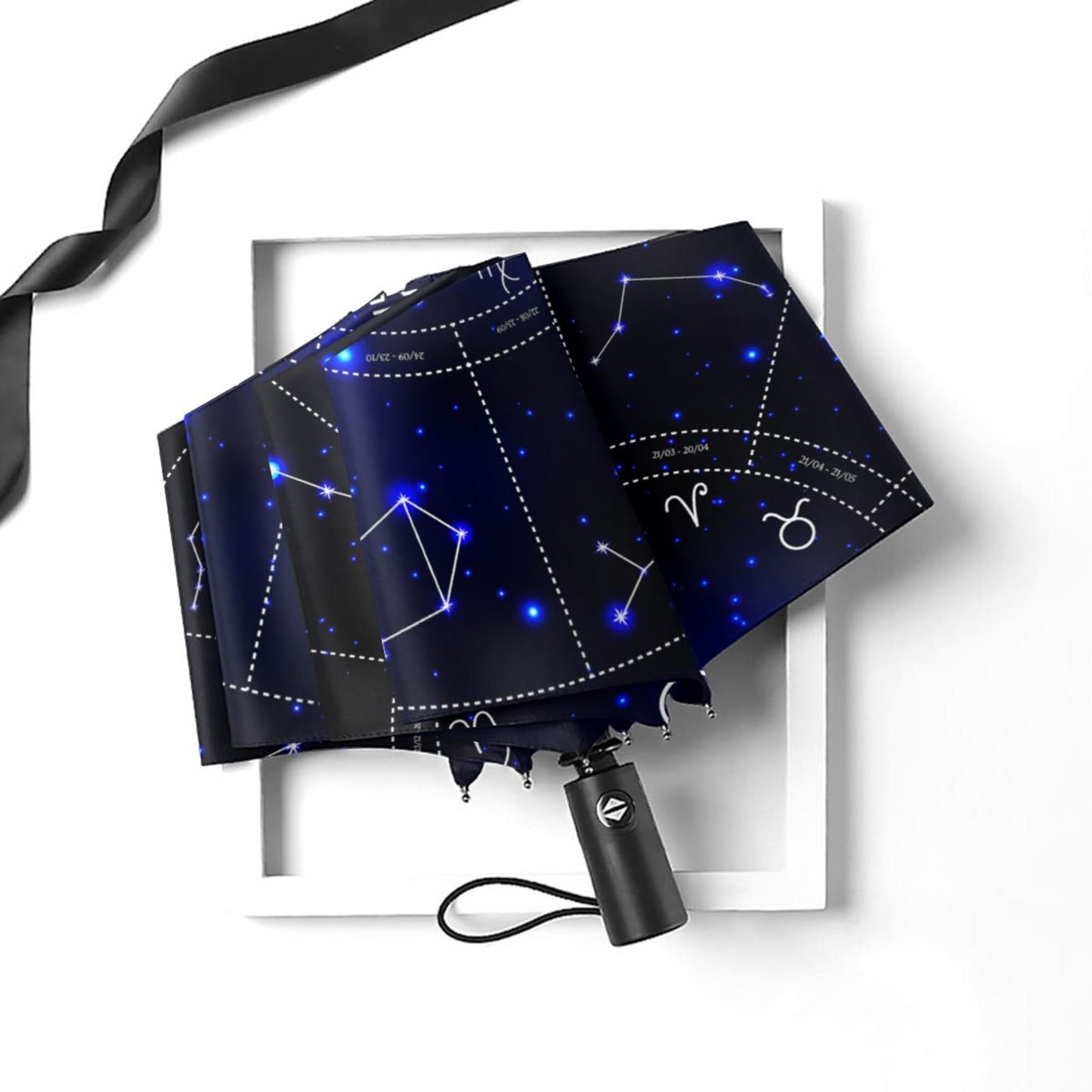 Parapluie de voyage compact à imprimé nuit étoilée