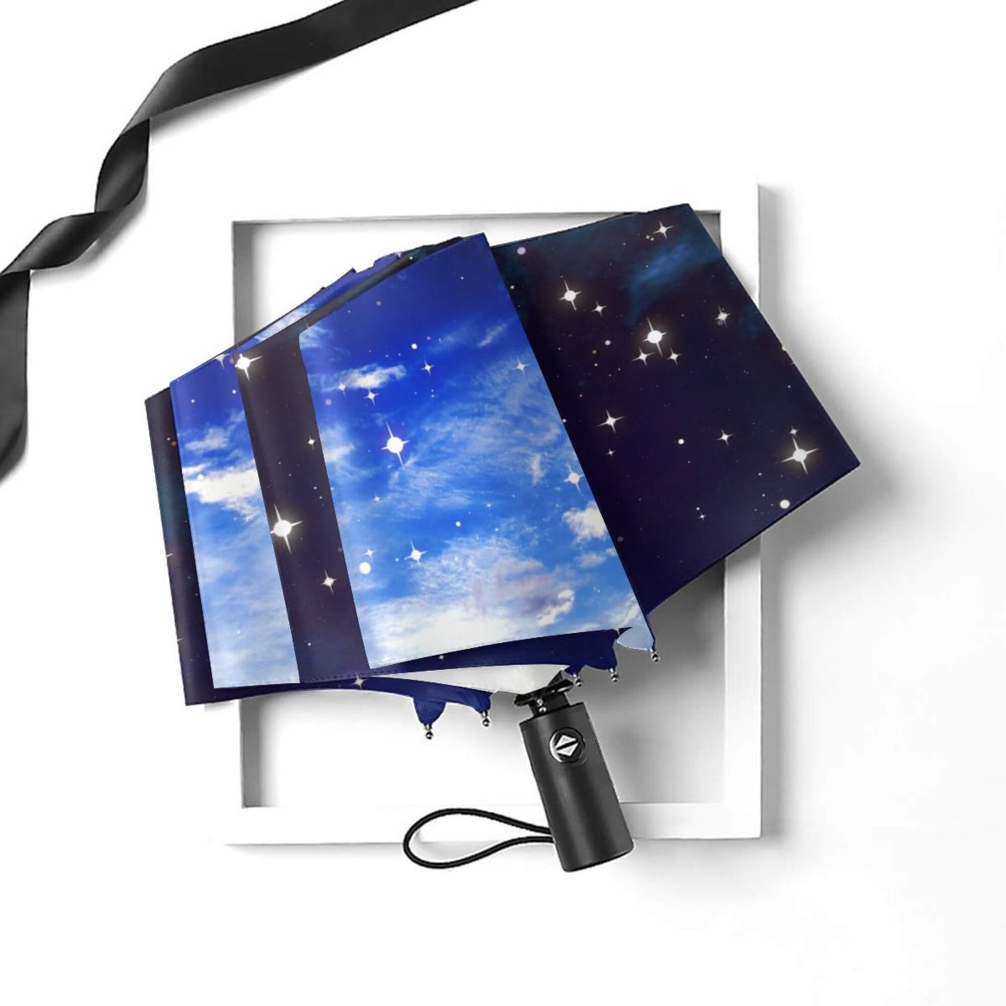 Parapluie de voyage automatique à imprimé nuit étoilée