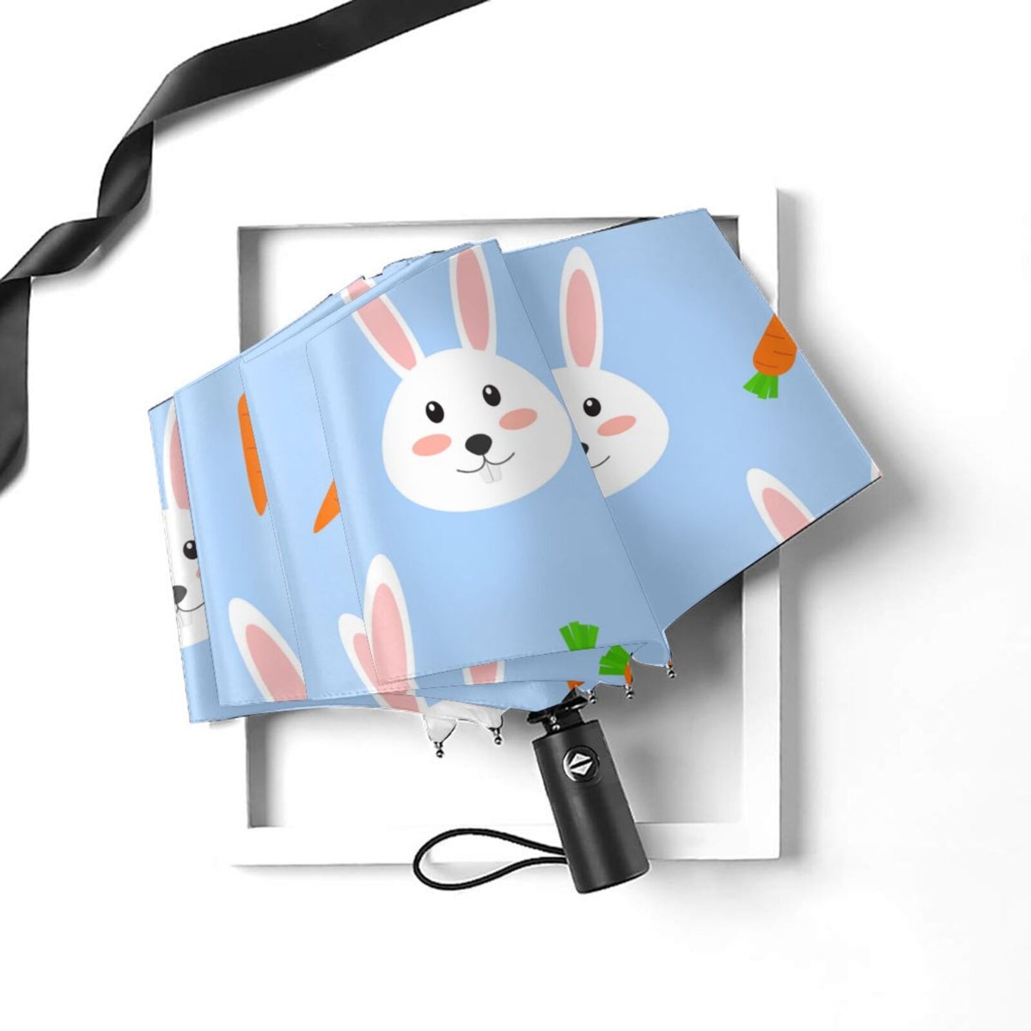 Parapluie de voyage pliable à imprimé lapin