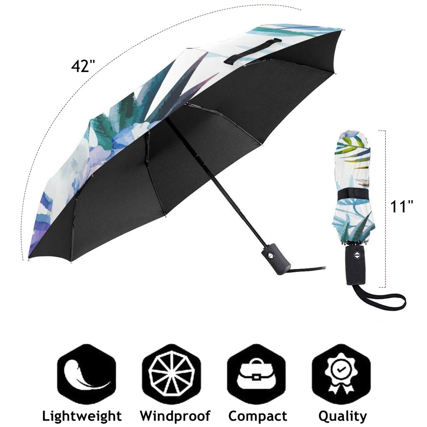 Parapluie pliable perroquet blanc