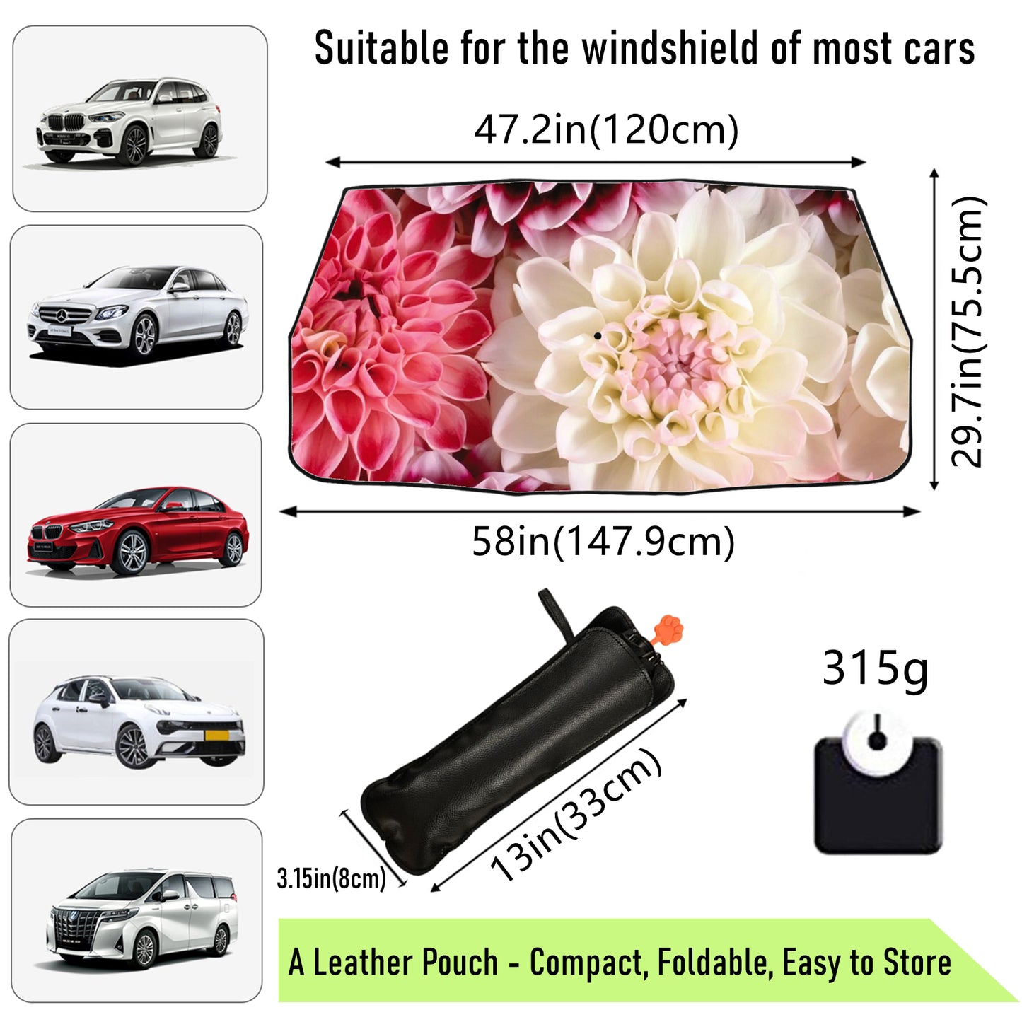 Blühende Blumen Auto Windschutzscheibenschirm