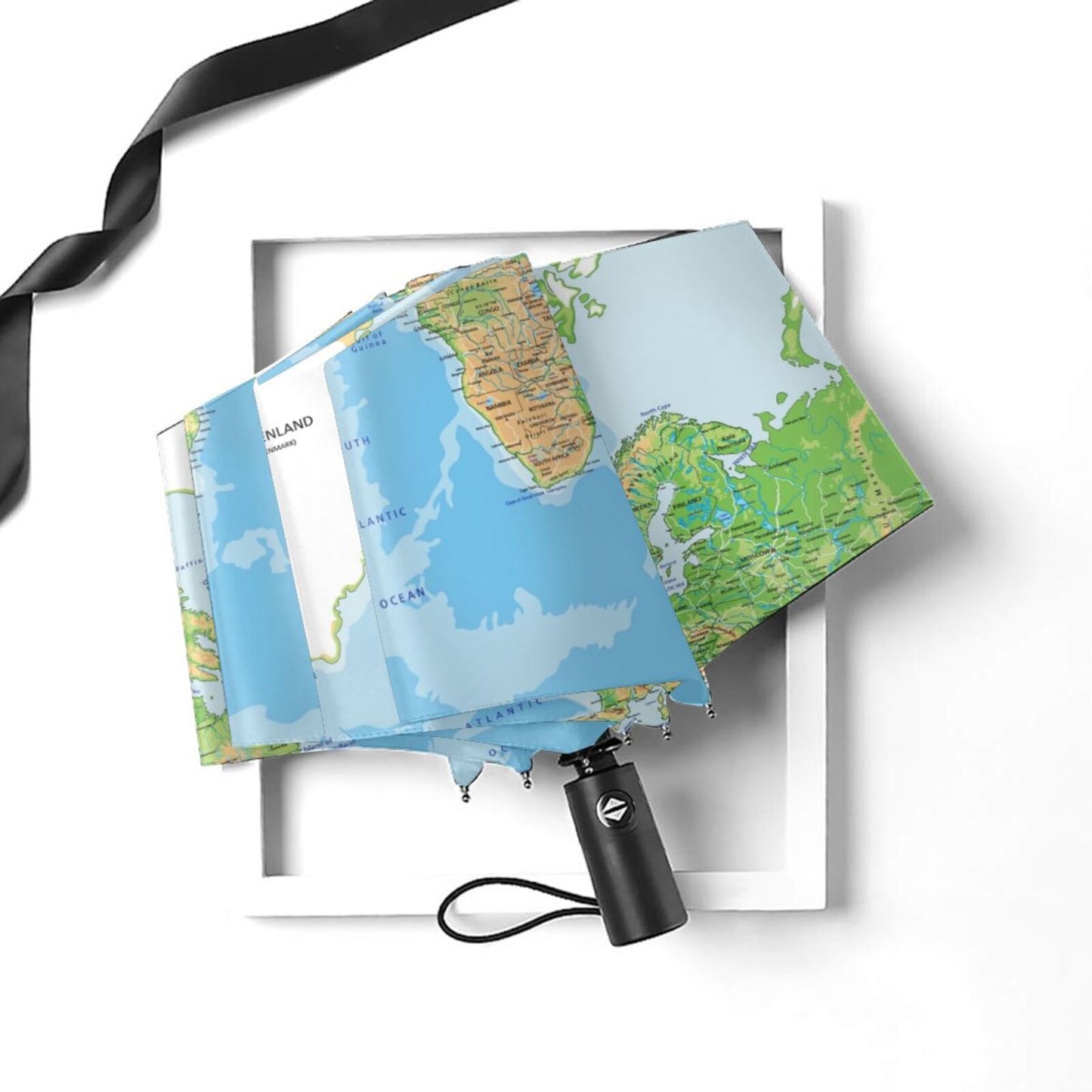 Kleiner, faltbarer Regenschirm mit Kartendruck