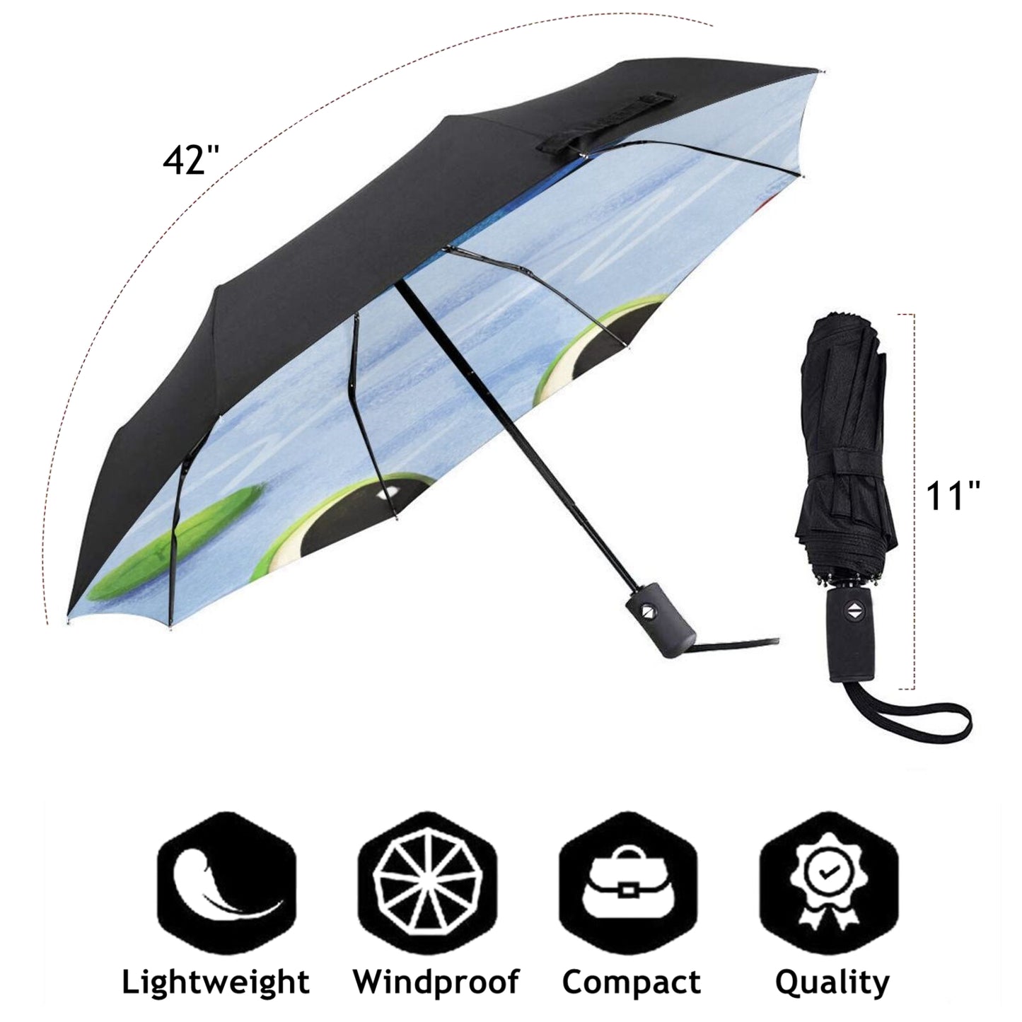 Lustiges Frosch-Design im kleinen automatischen Regenschirm