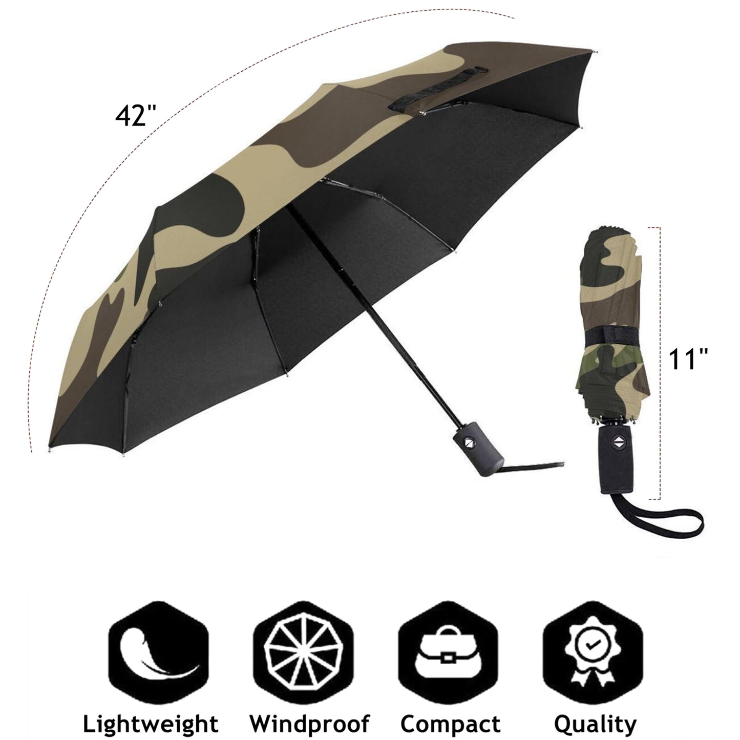 Parapluie pliable compact camouflage