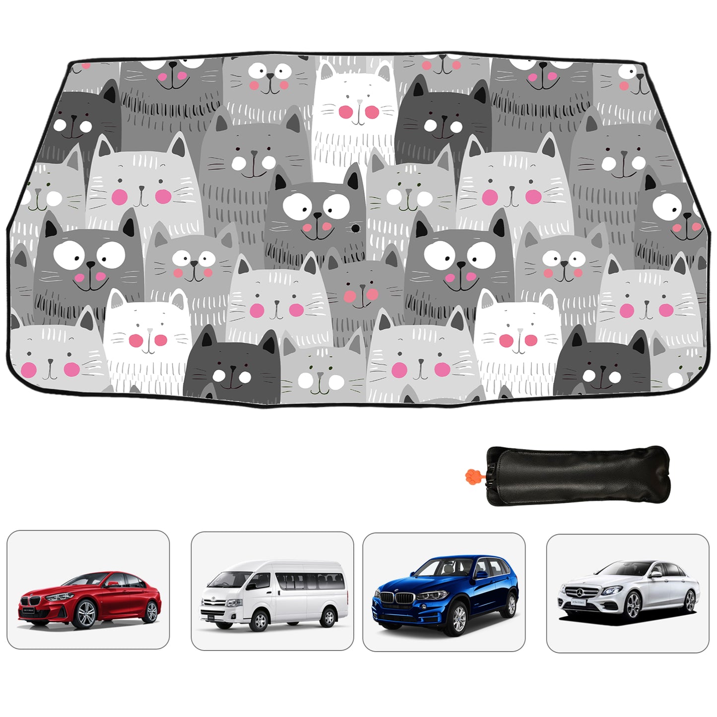 Niedlicher Katzen-Sonnenschutz für die Windschutzscheibe des Autos