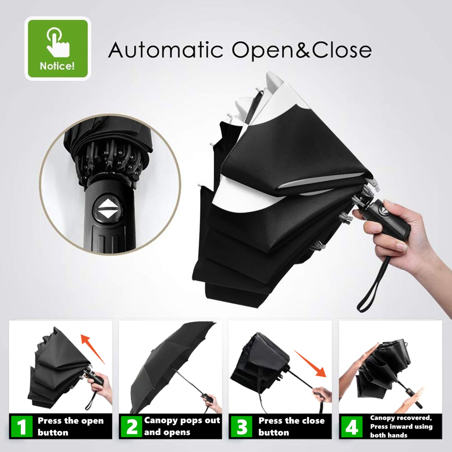 Parapluie pliable Panda classique