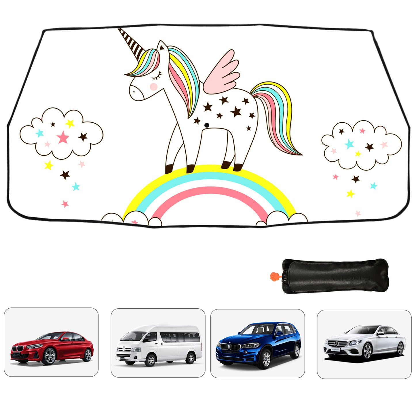 Niedlicher Einhorn-Sonnenschutz für die Windschutzscheibe des Autos