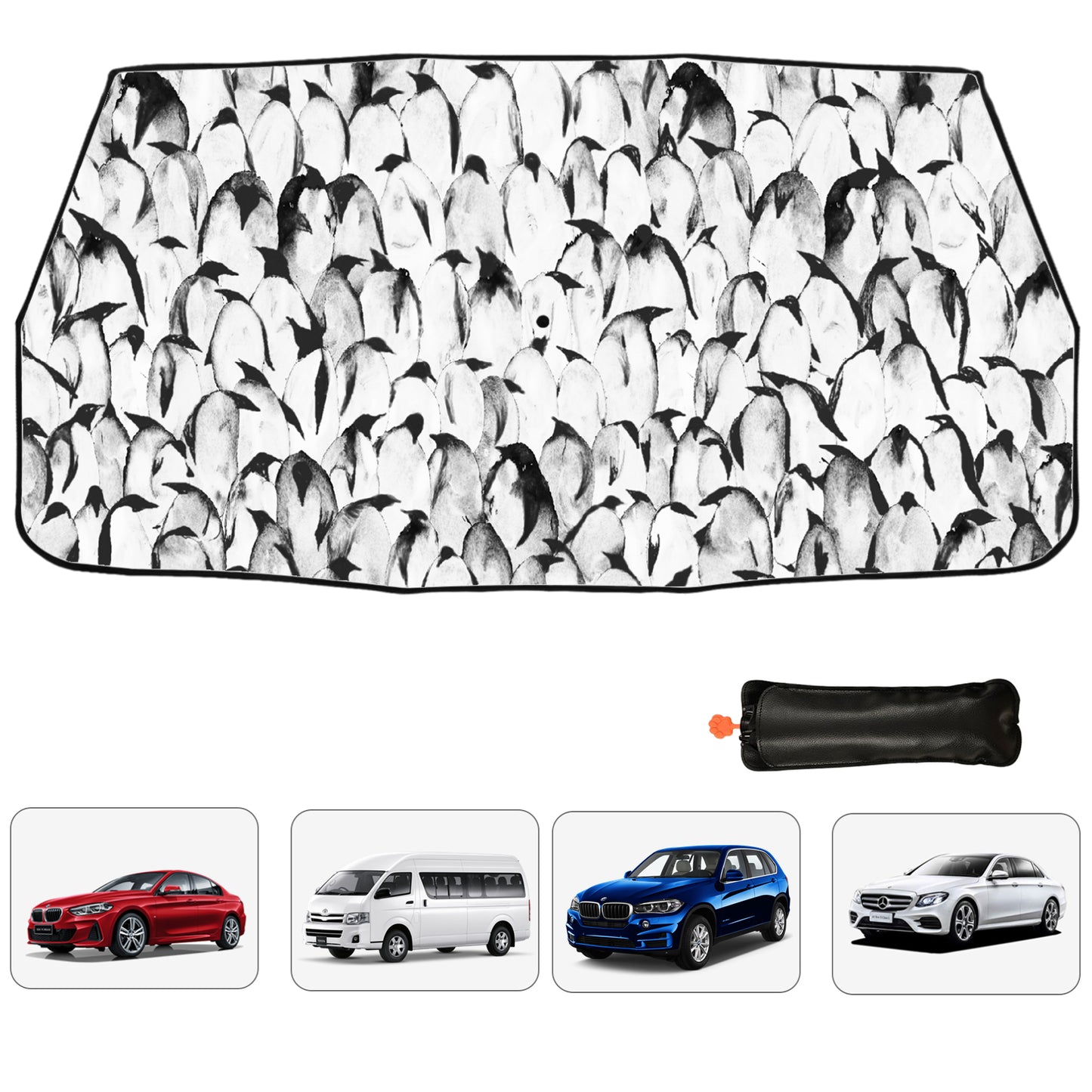 Auto-Windschutzscheiben-Regenschirm mit Pinguin-Print