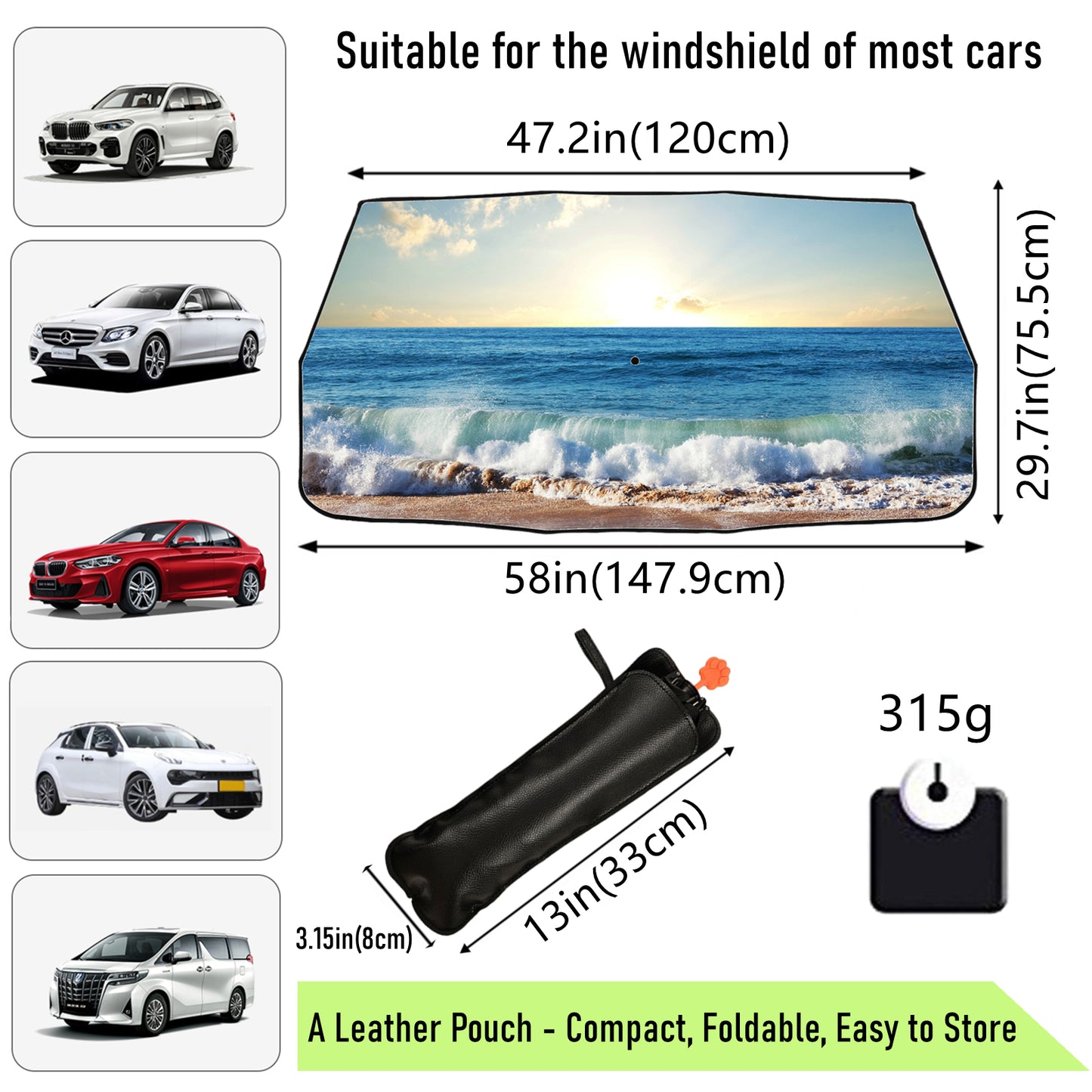 Meer und Himmel Sonnenschutz Auto Regenschirm
