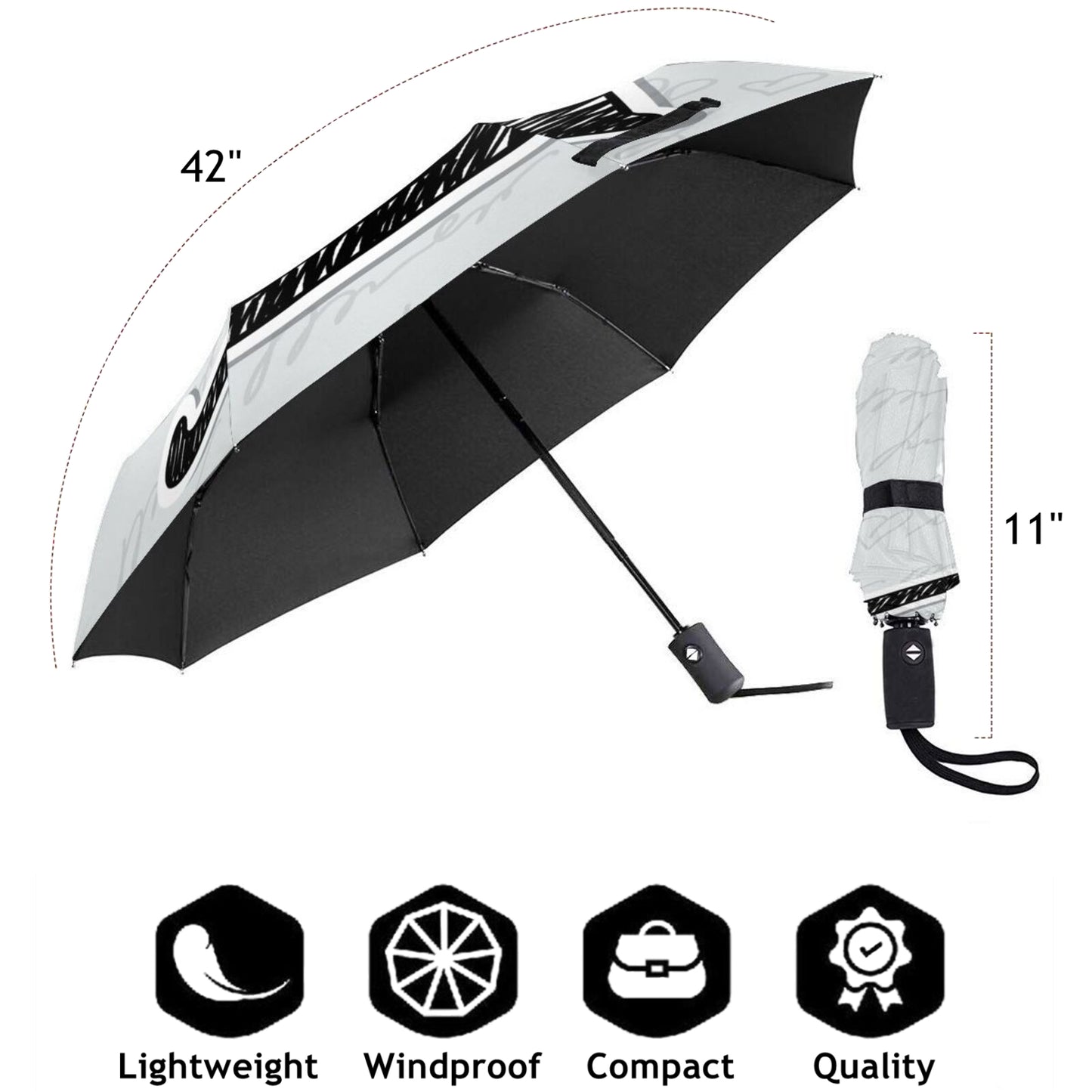 Petit parapluie compact imprimé chat