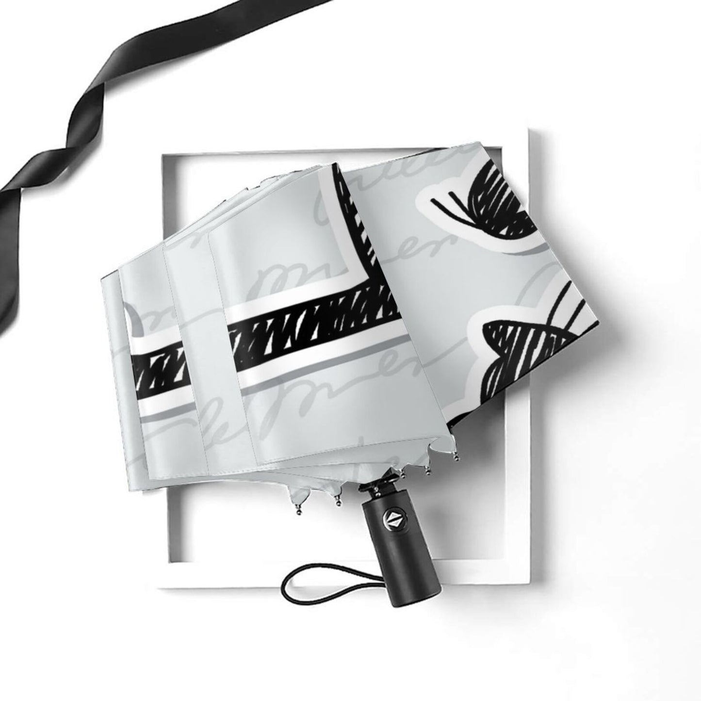 Petit parapluie compact imprimé chat