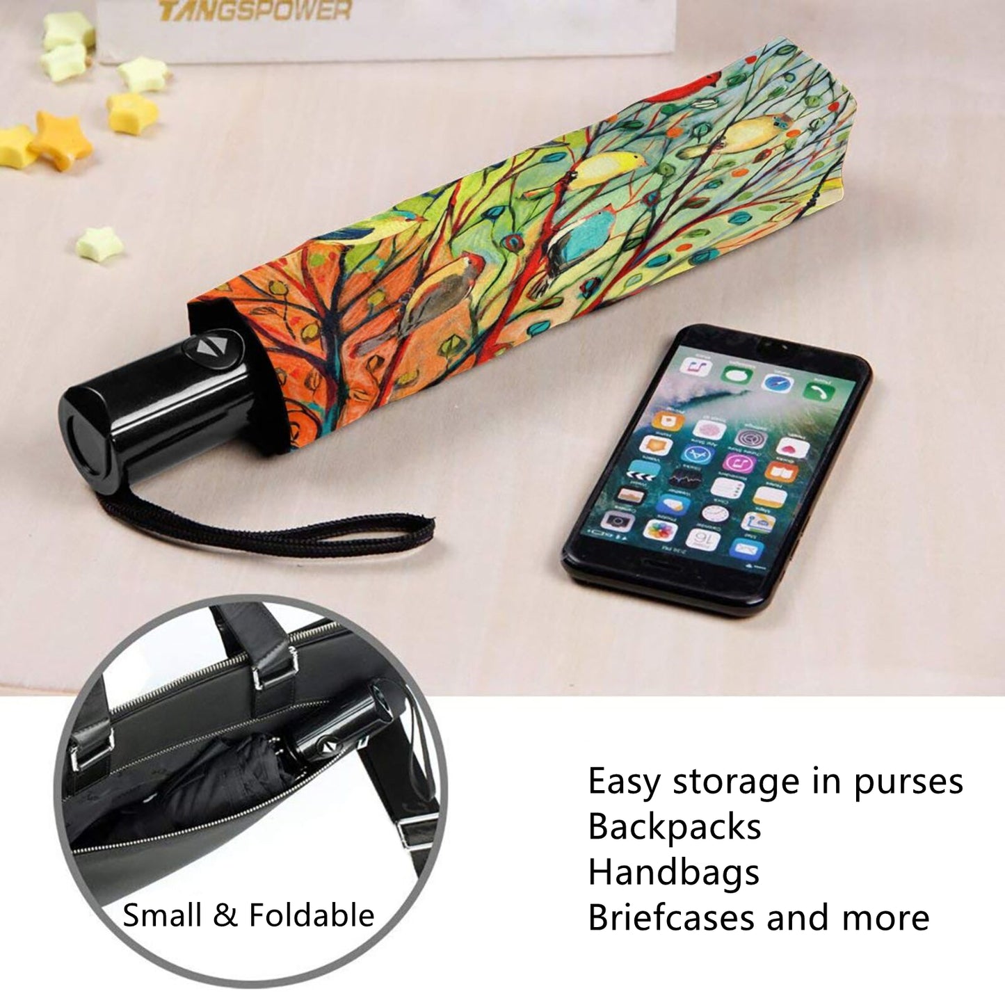Parapluie de voyage pliable imprimé Dickeybird