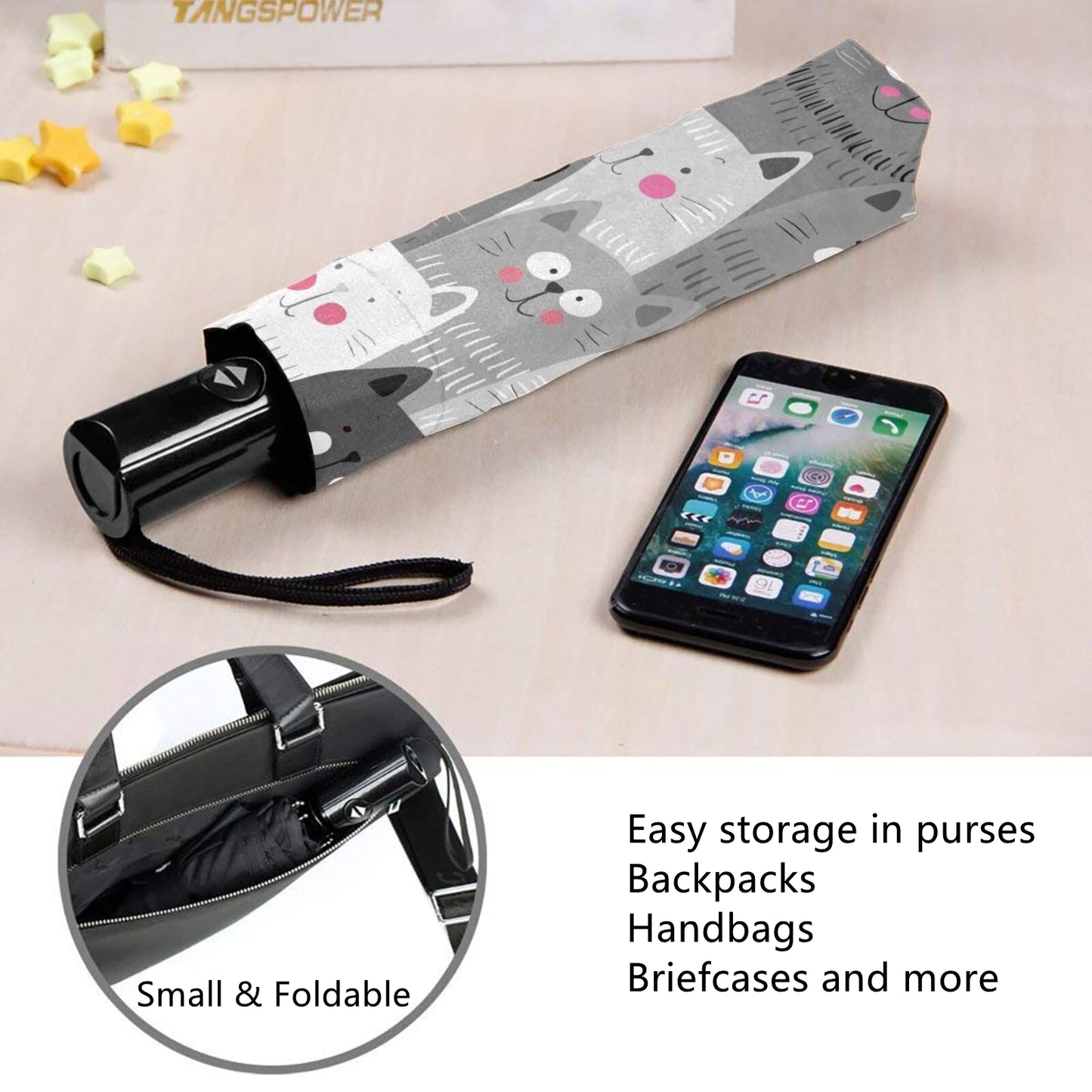 Niedliches Katzen-Design im kleinen Reiseschirm