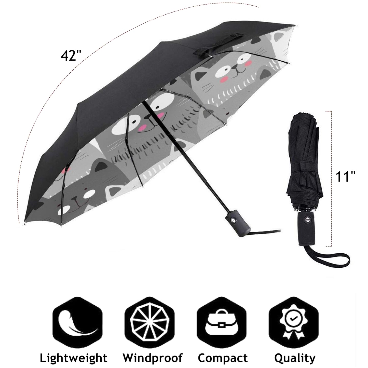 Niedliches Katzen-Design im kleinen Reiseschirm