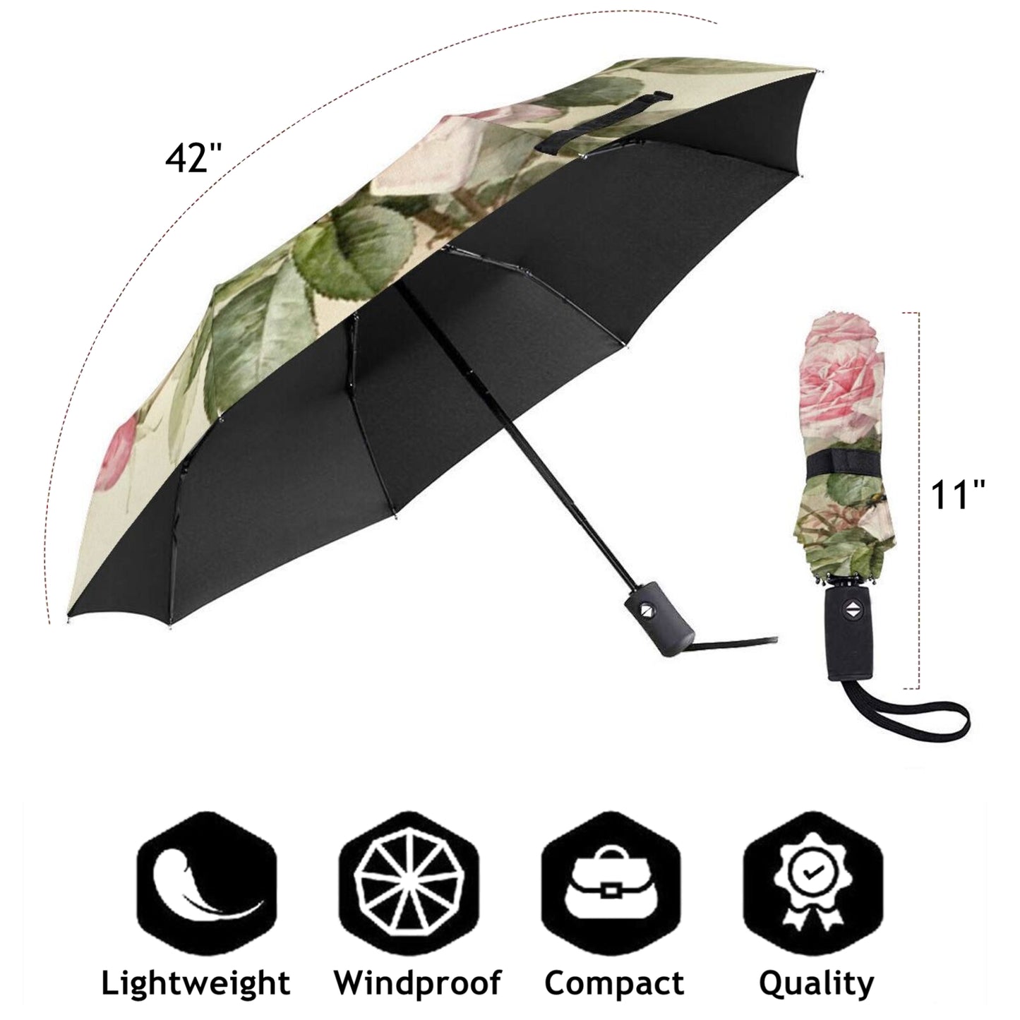 Parapluie de voyage compact Pivoine
