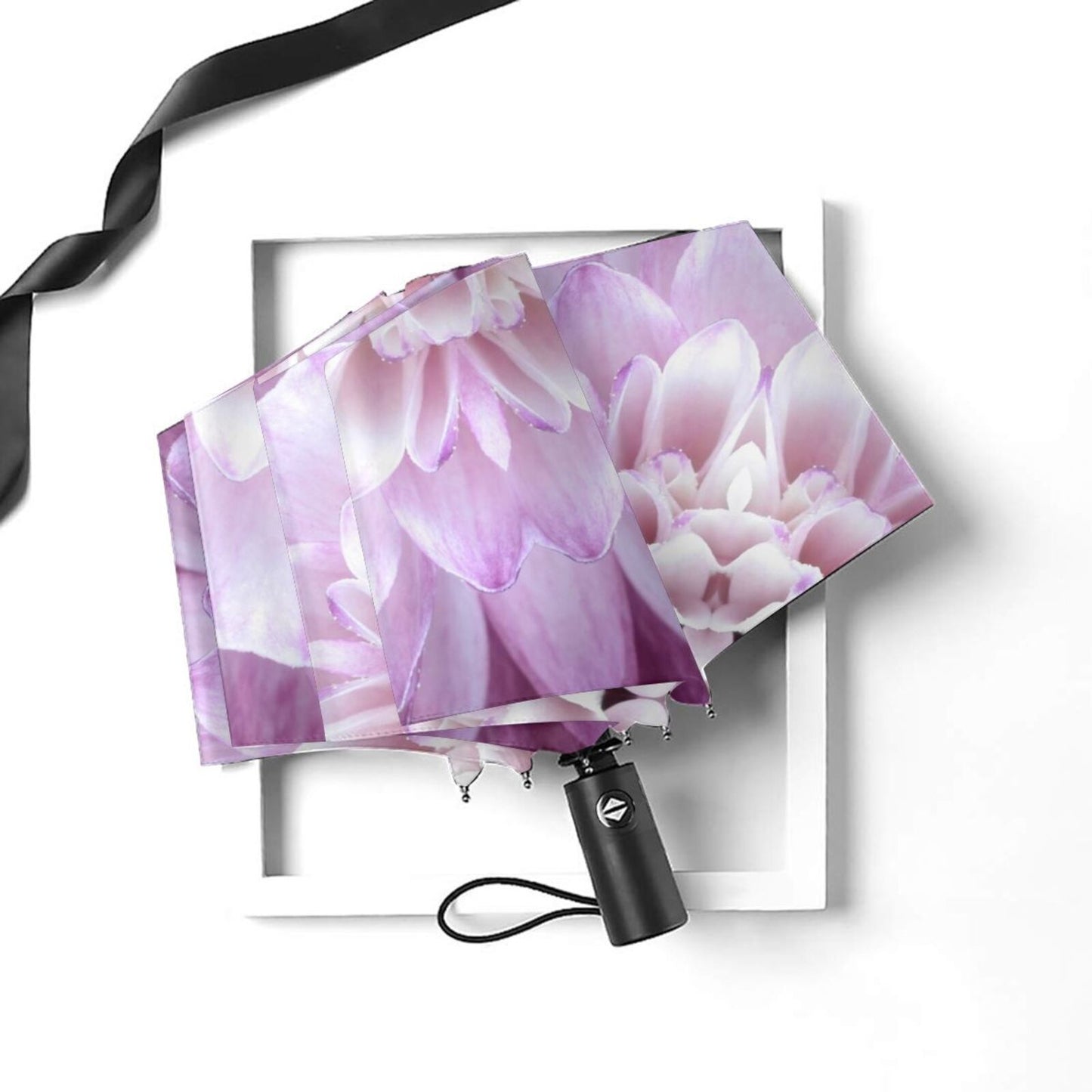 Parapluie de voyage compact à fleurs violettes