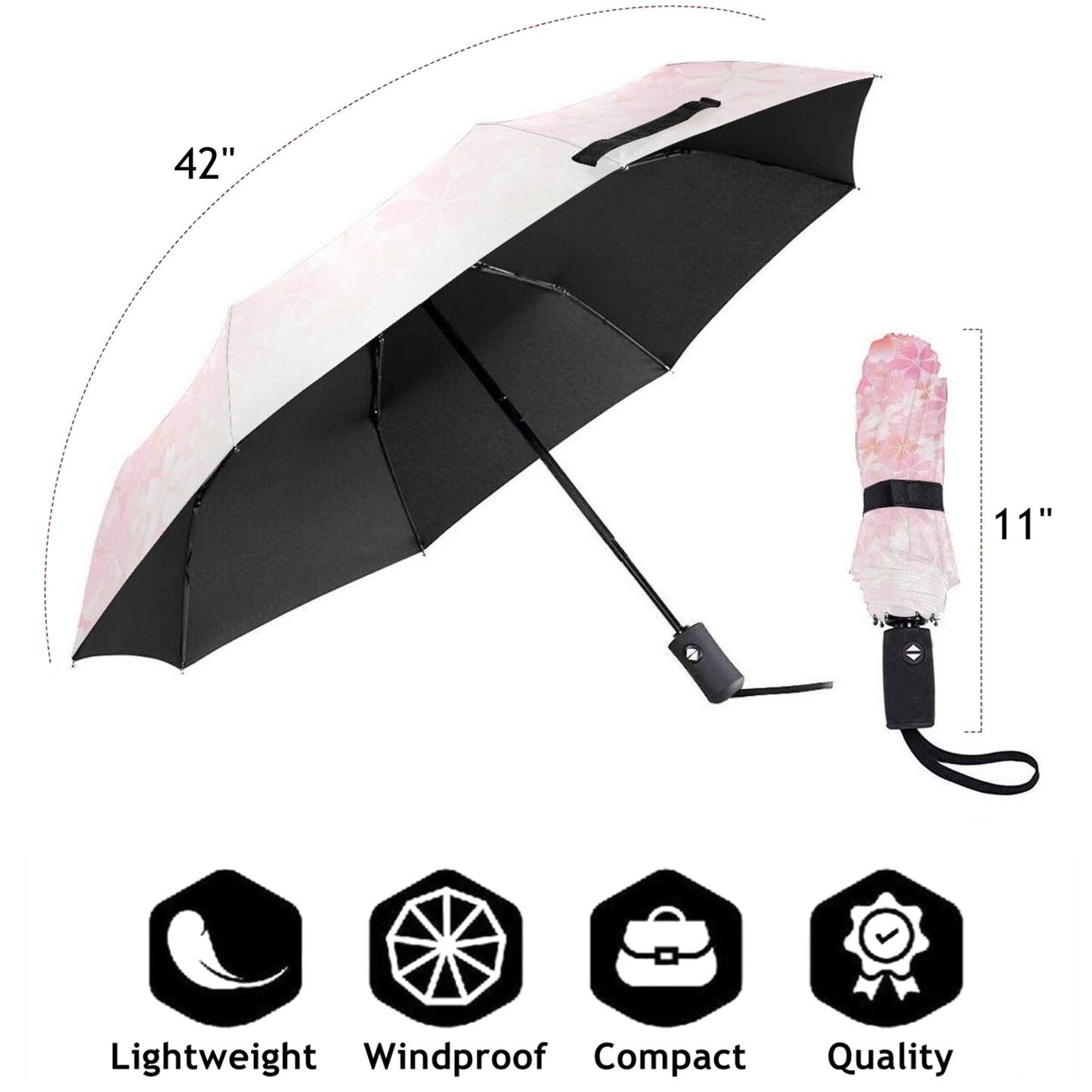Parapluie pliant à fleurs changeantes de couleur