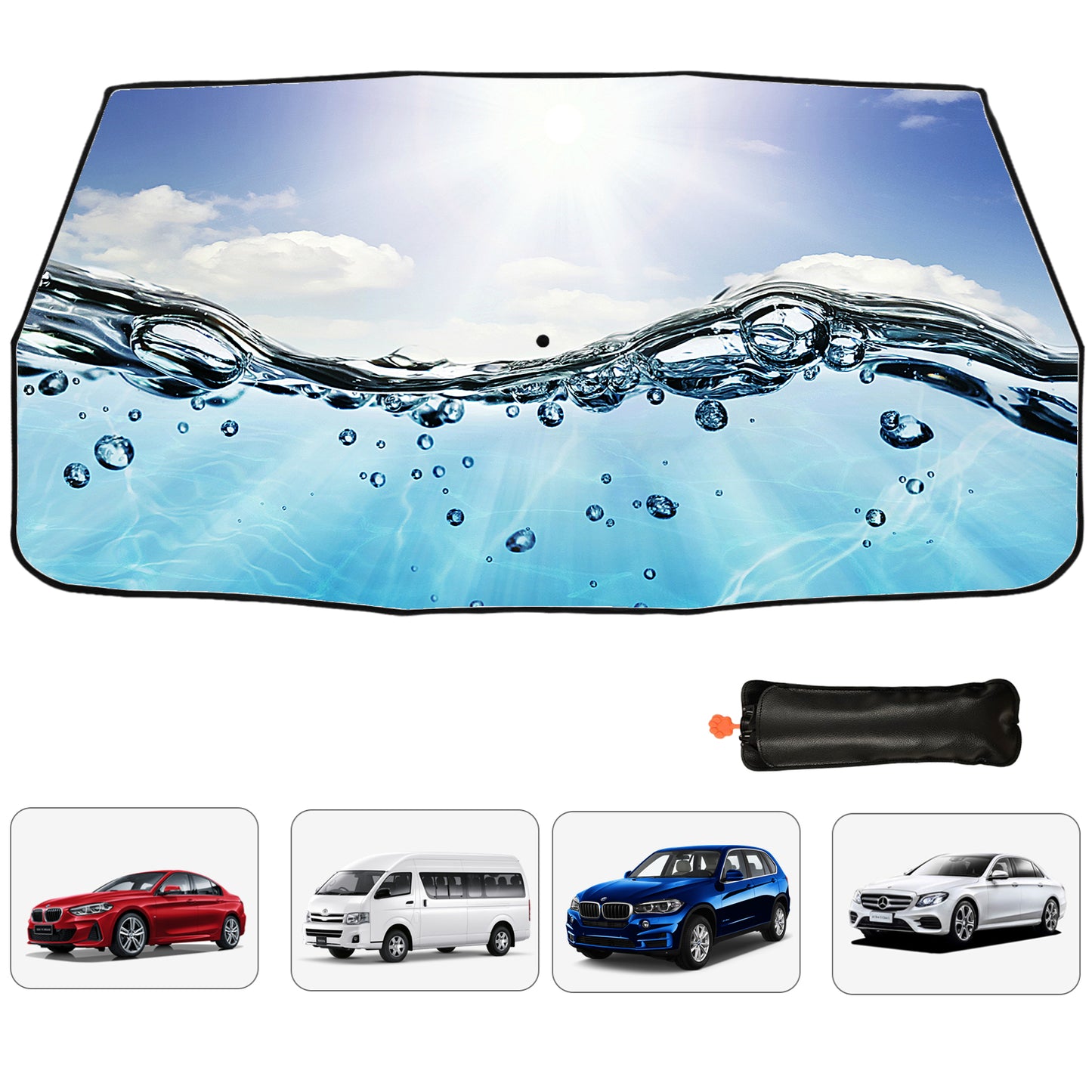 Sonnenschein und Wassertropfen Sonnenschirm im Regenschirm-Stil fürs Auto