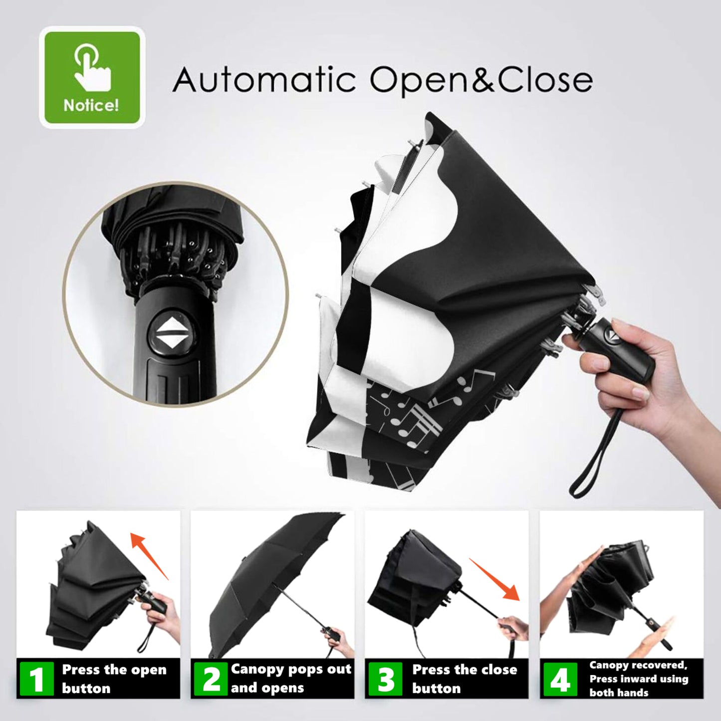 Parapluie pliable au design musical