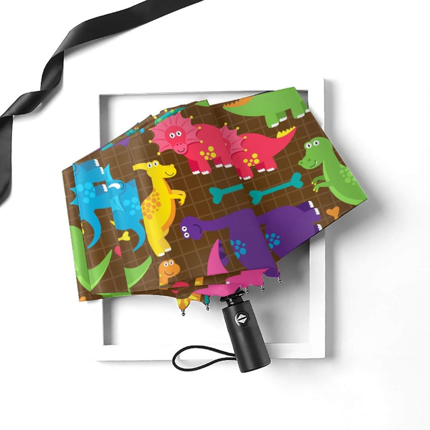 Petit parapluie compact imprimé dinosaure