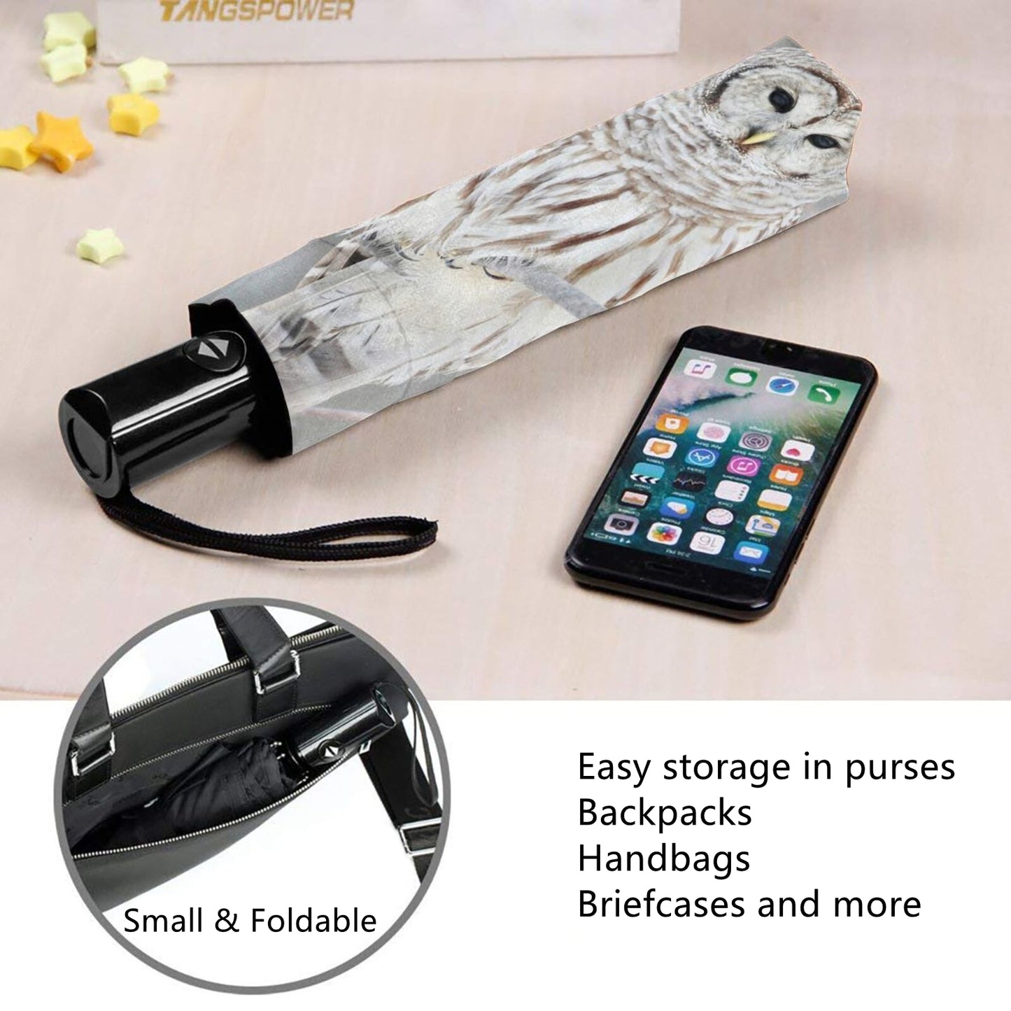 Parapluie de voyage compact Snowy Owl