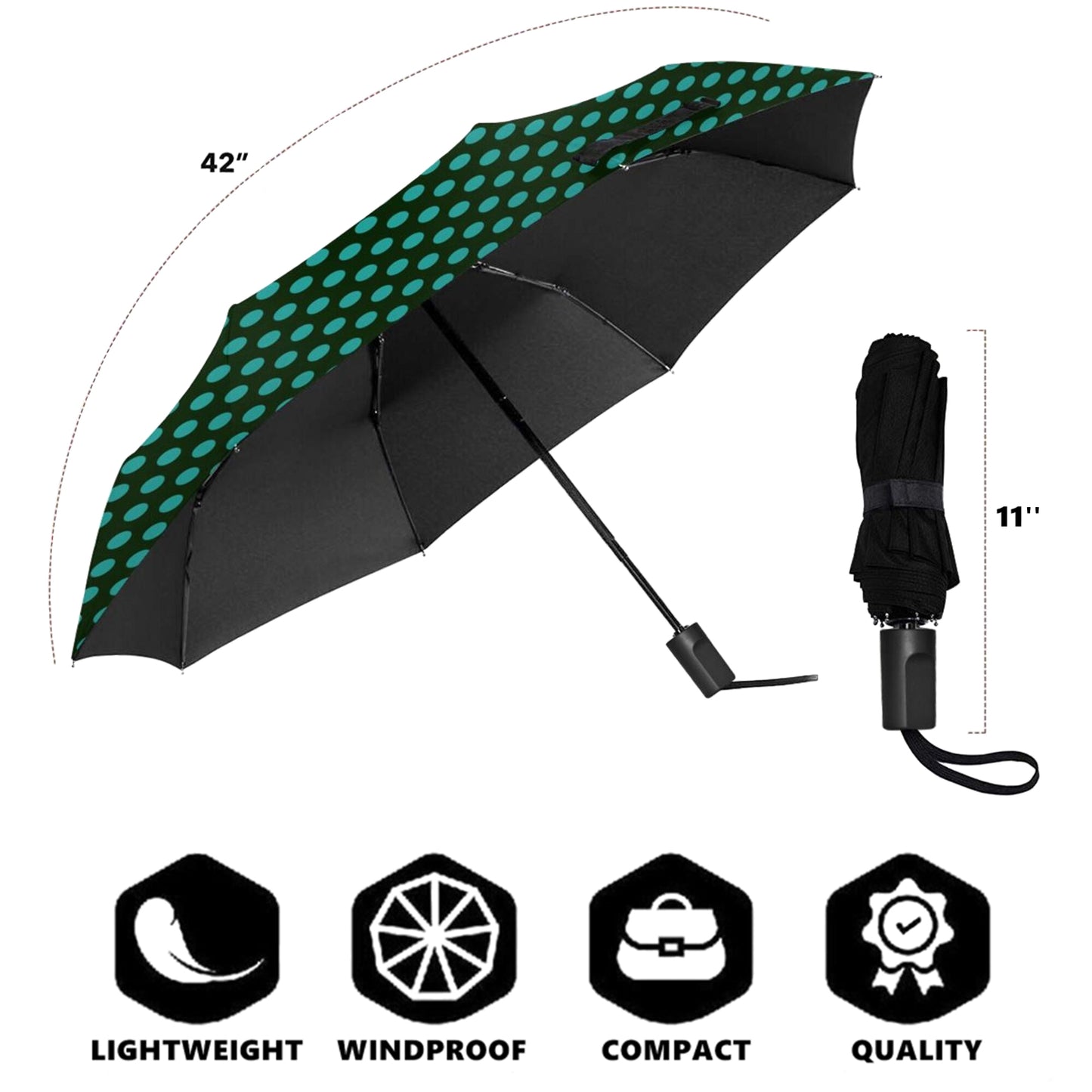 Jasper Taschenschirm mit manueller Öffnung und Punkten