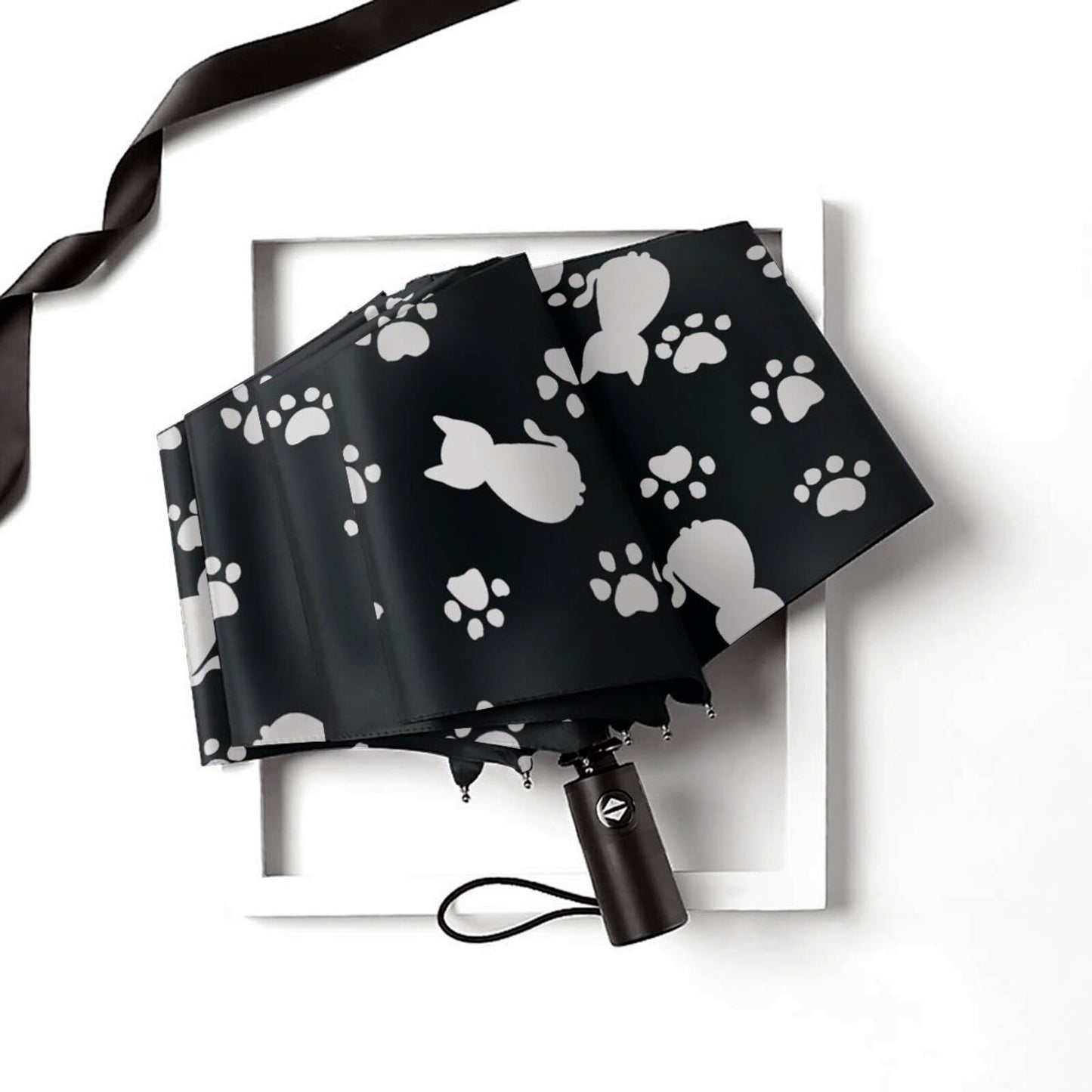 Parapluie de voyage pliable à motif de pattes