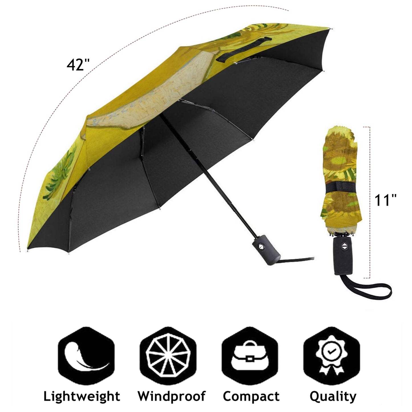 Parapluie pliant tournesol Van Gogh