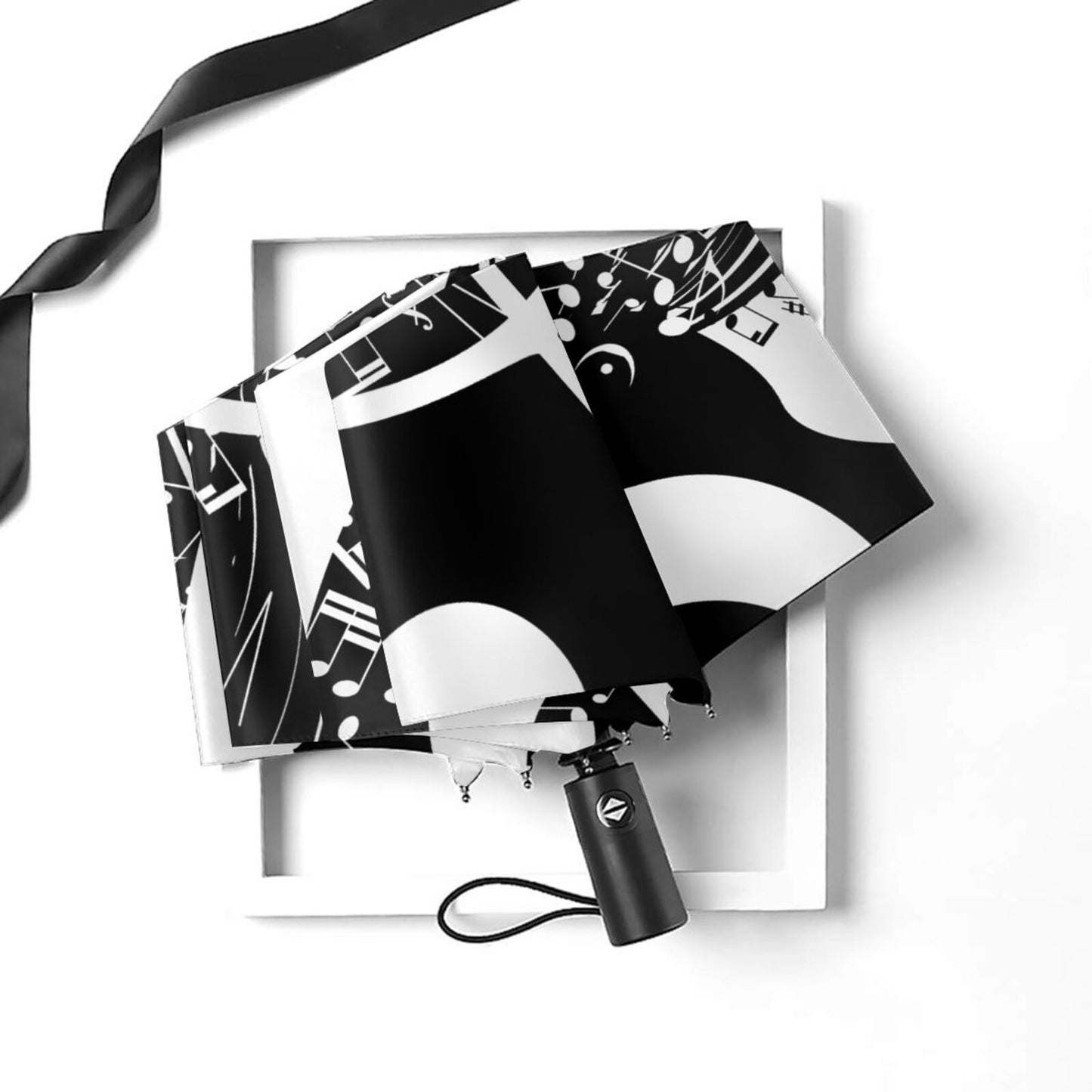 Parapluie de voyage compact pour fille avec notes de musique