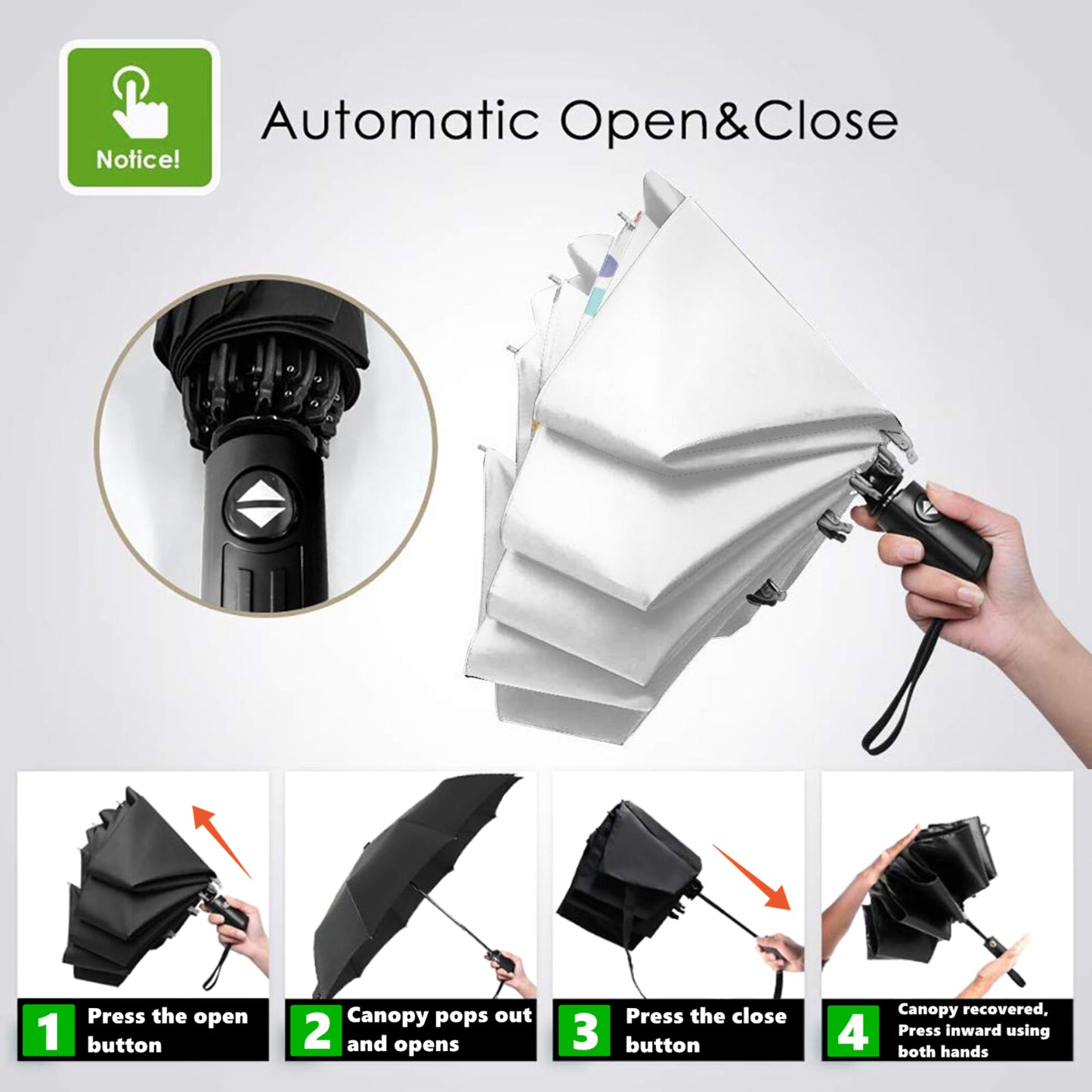 Petit parapluie pliable avec motif de note de musique à l'intérieur