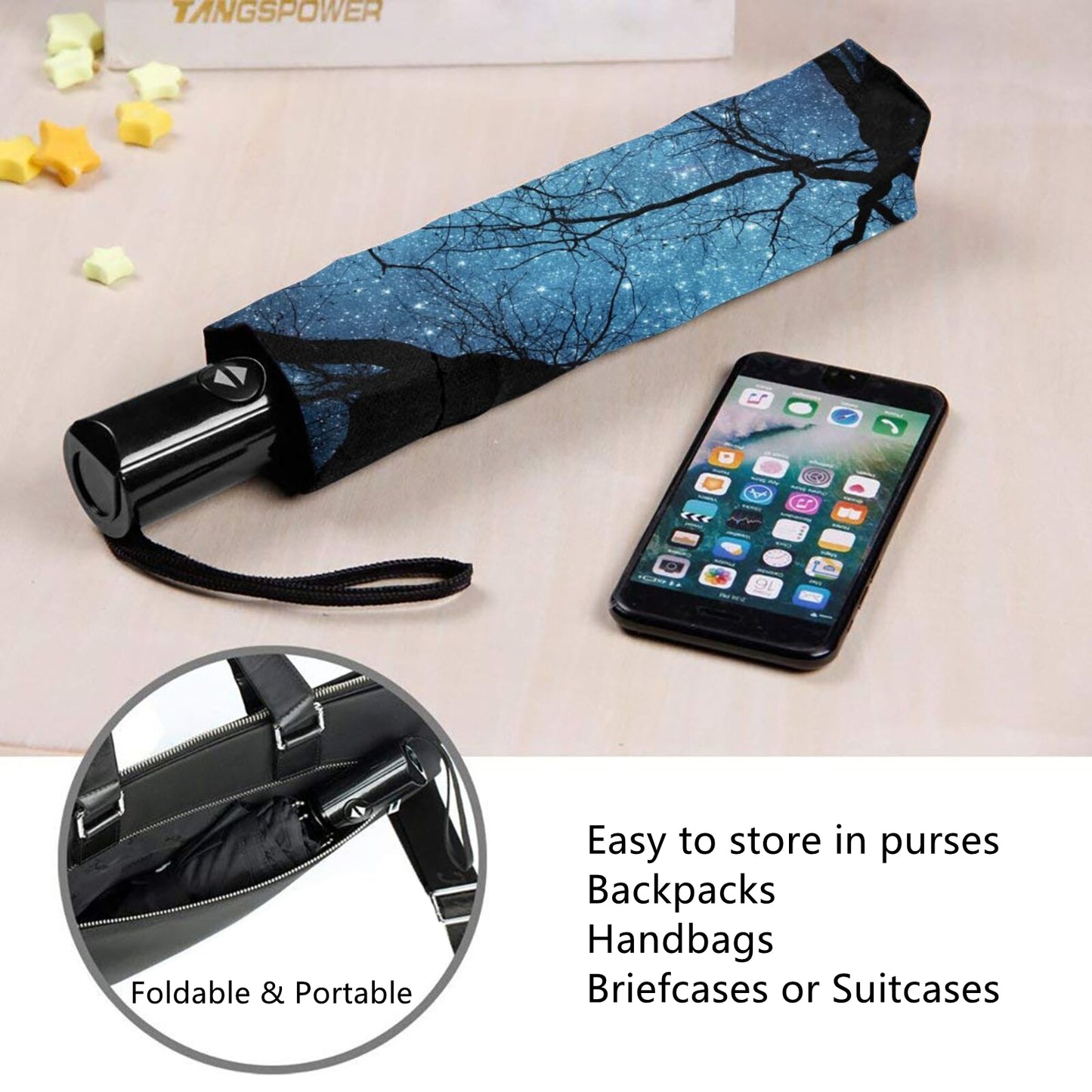 Parapluie pliable de voyage Night Sky