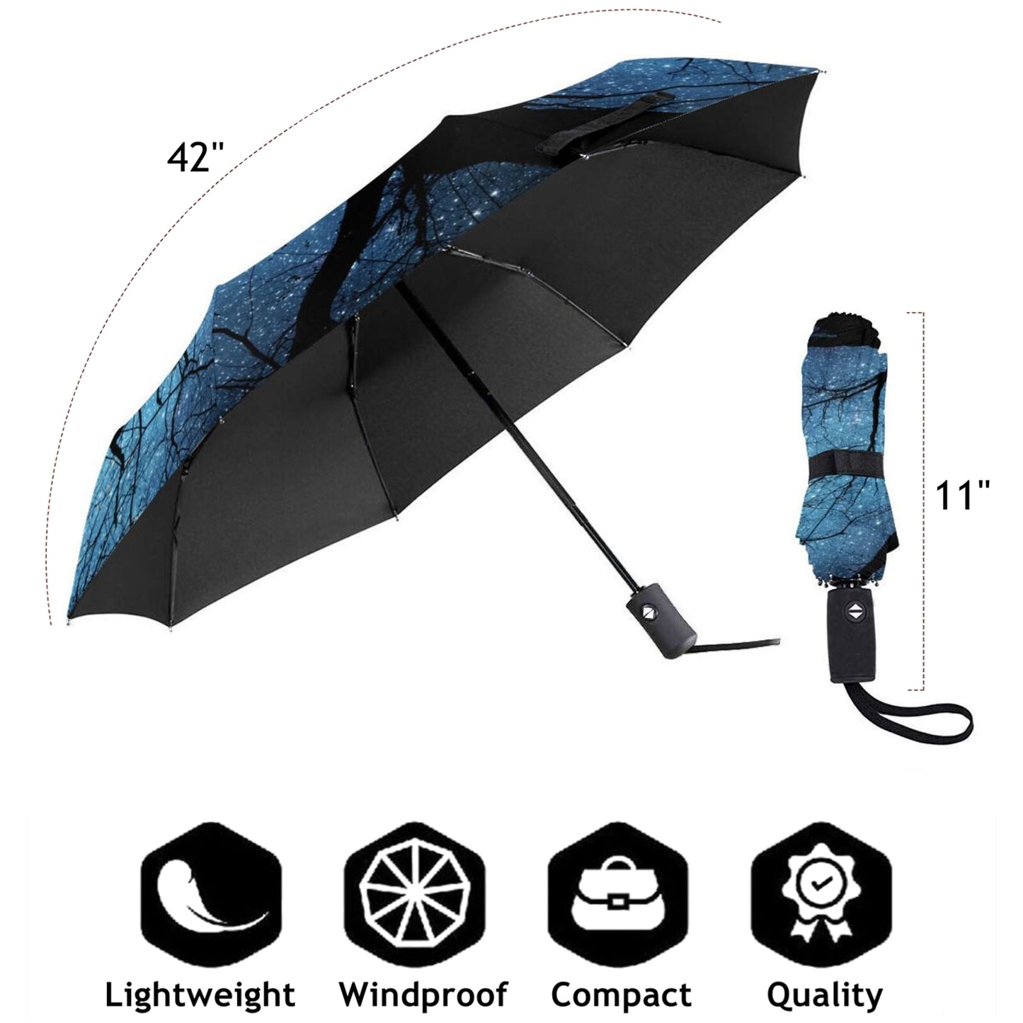 Parapluie pliable de voyage Night Sky