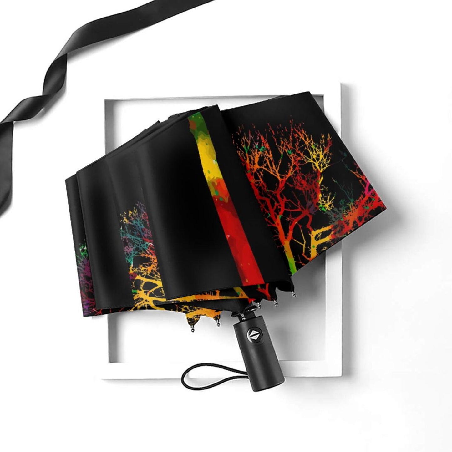 Petit parapluie de voyage imprimé motif arbre