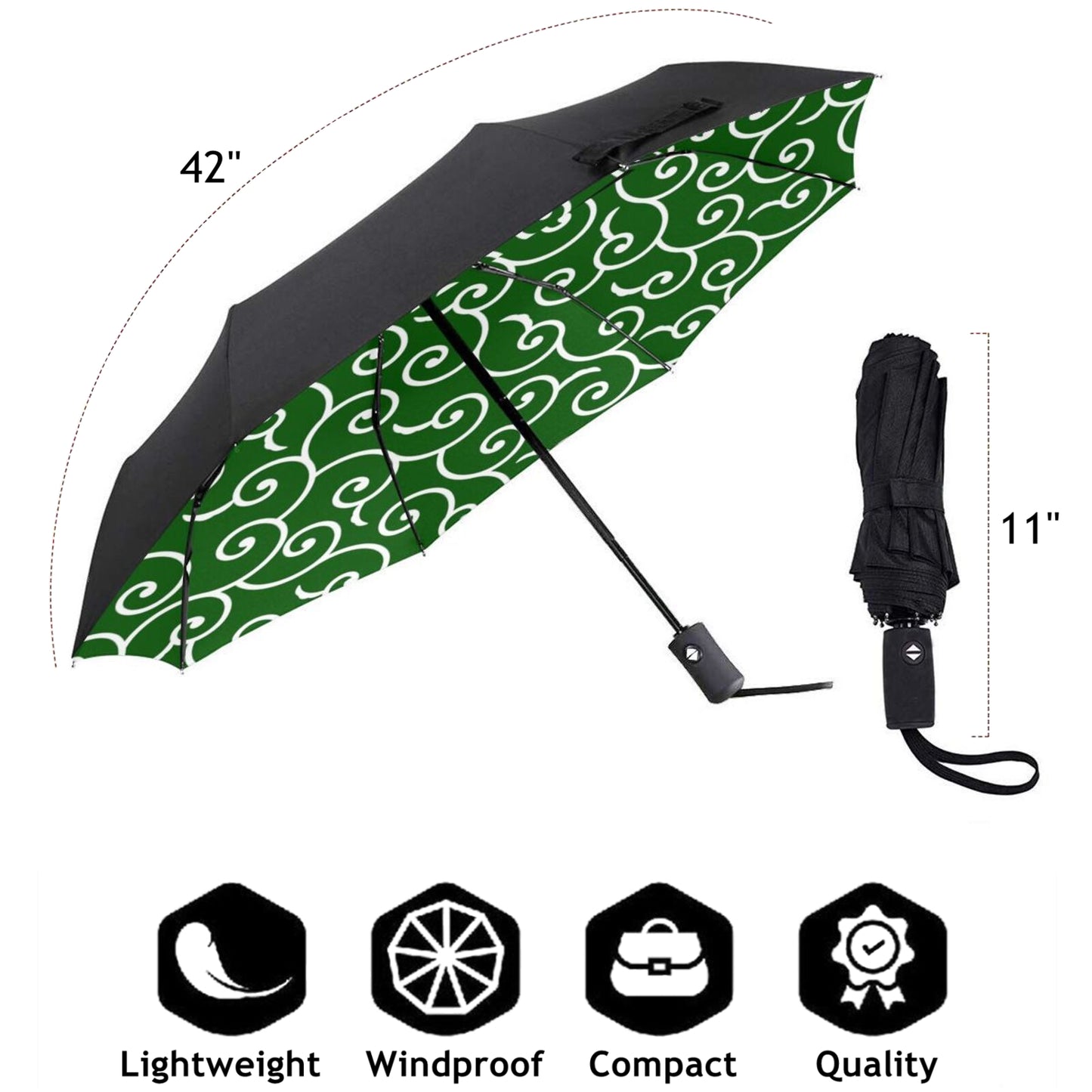 Parapluie pliable avec motif Karakusa à l'intérieur