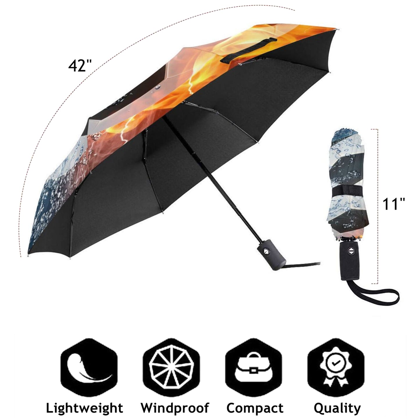 Parapluie pliable à imprimé football