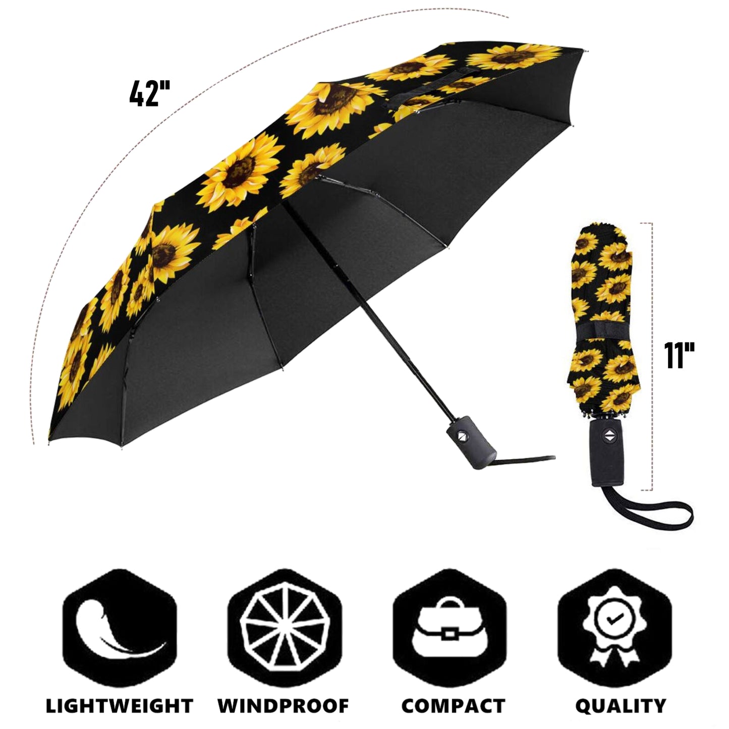 Parapluie pliant classique tournesol