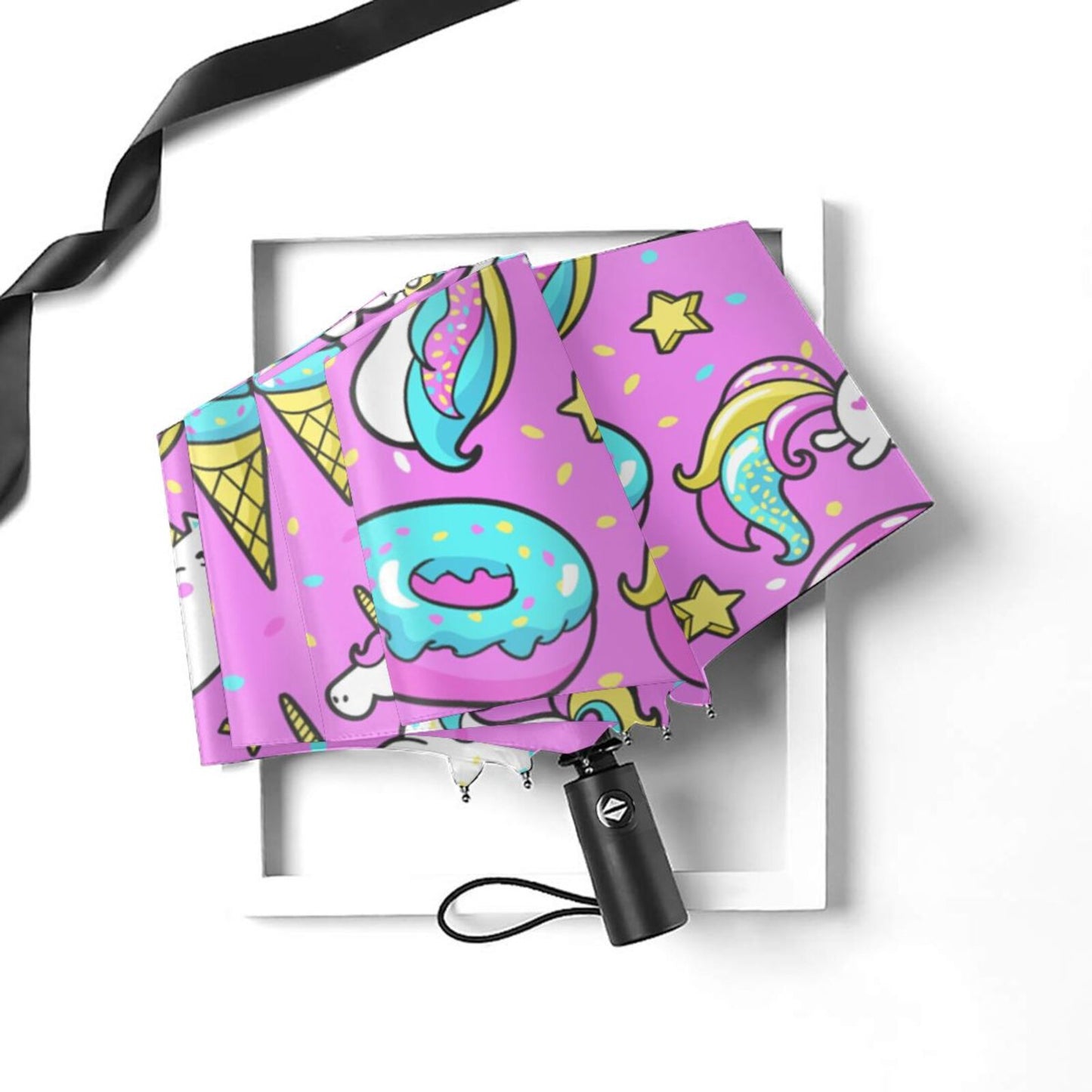 Parapluie compact au design licorne mignon