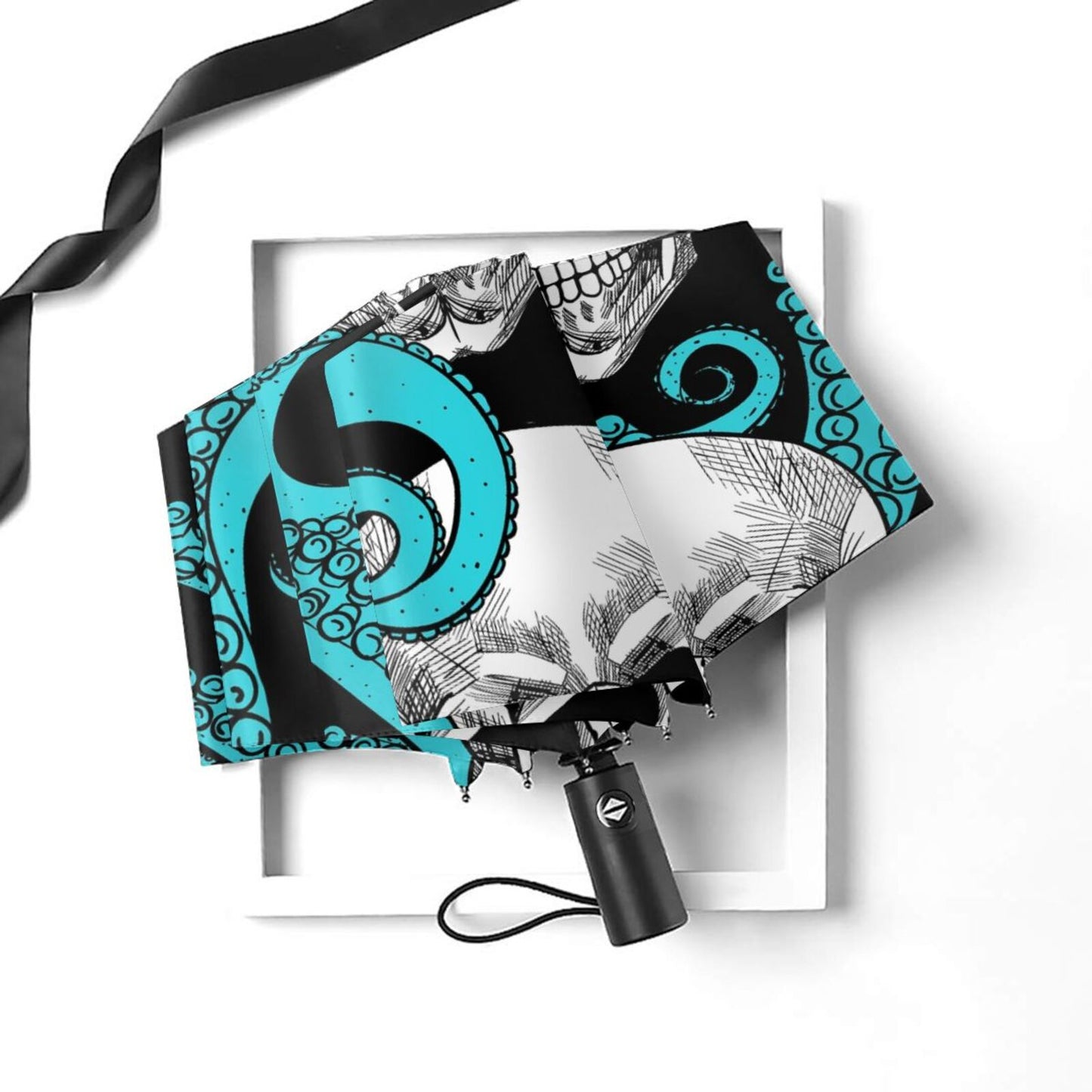 Parapluie de voyage crâne avec pieuvre