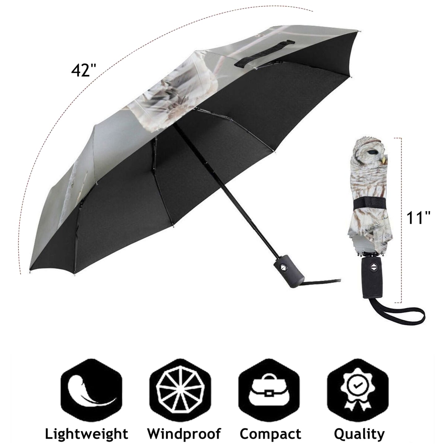 Parapluie de voyage compact Snowy Owl