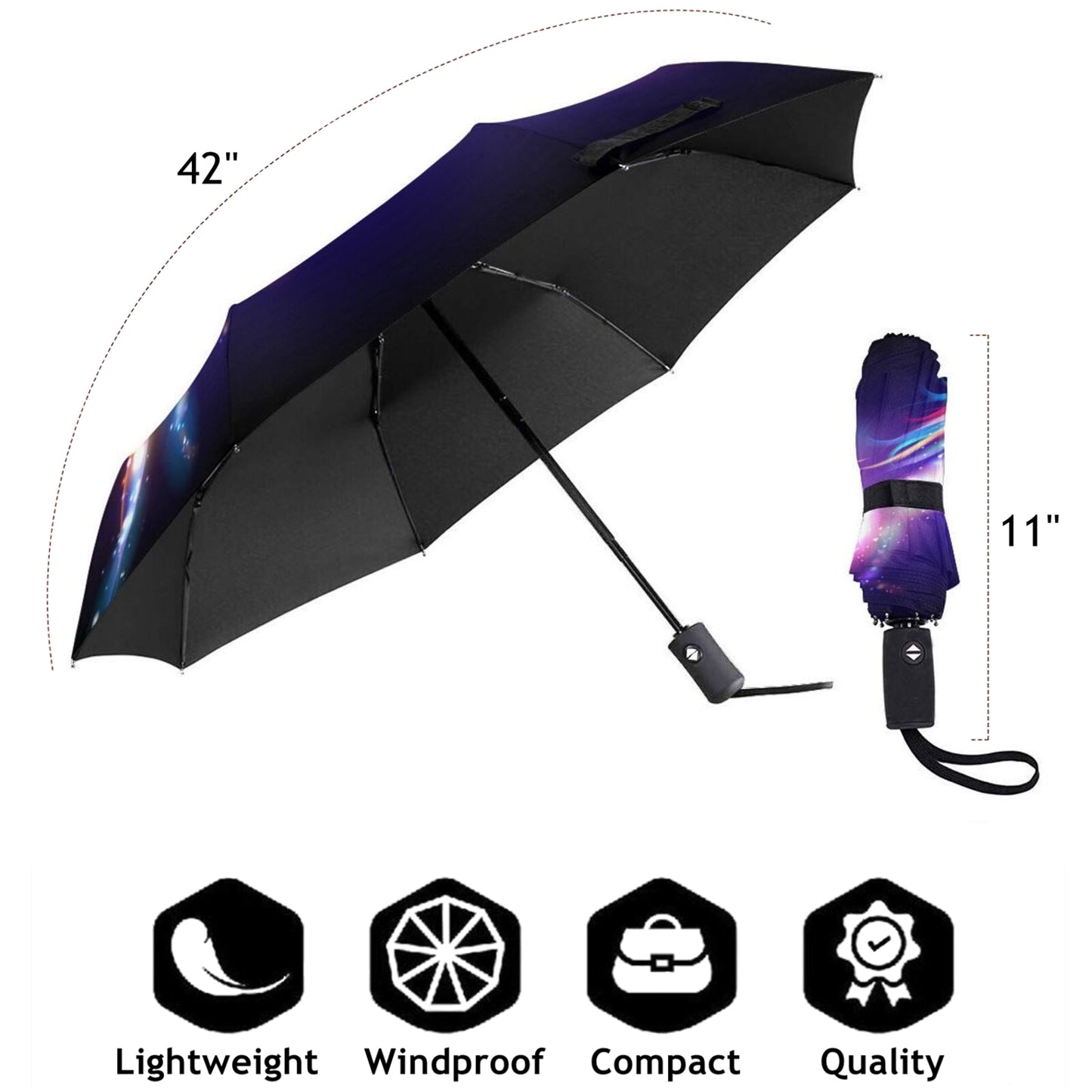 Parapluie pliable imprimé licorne