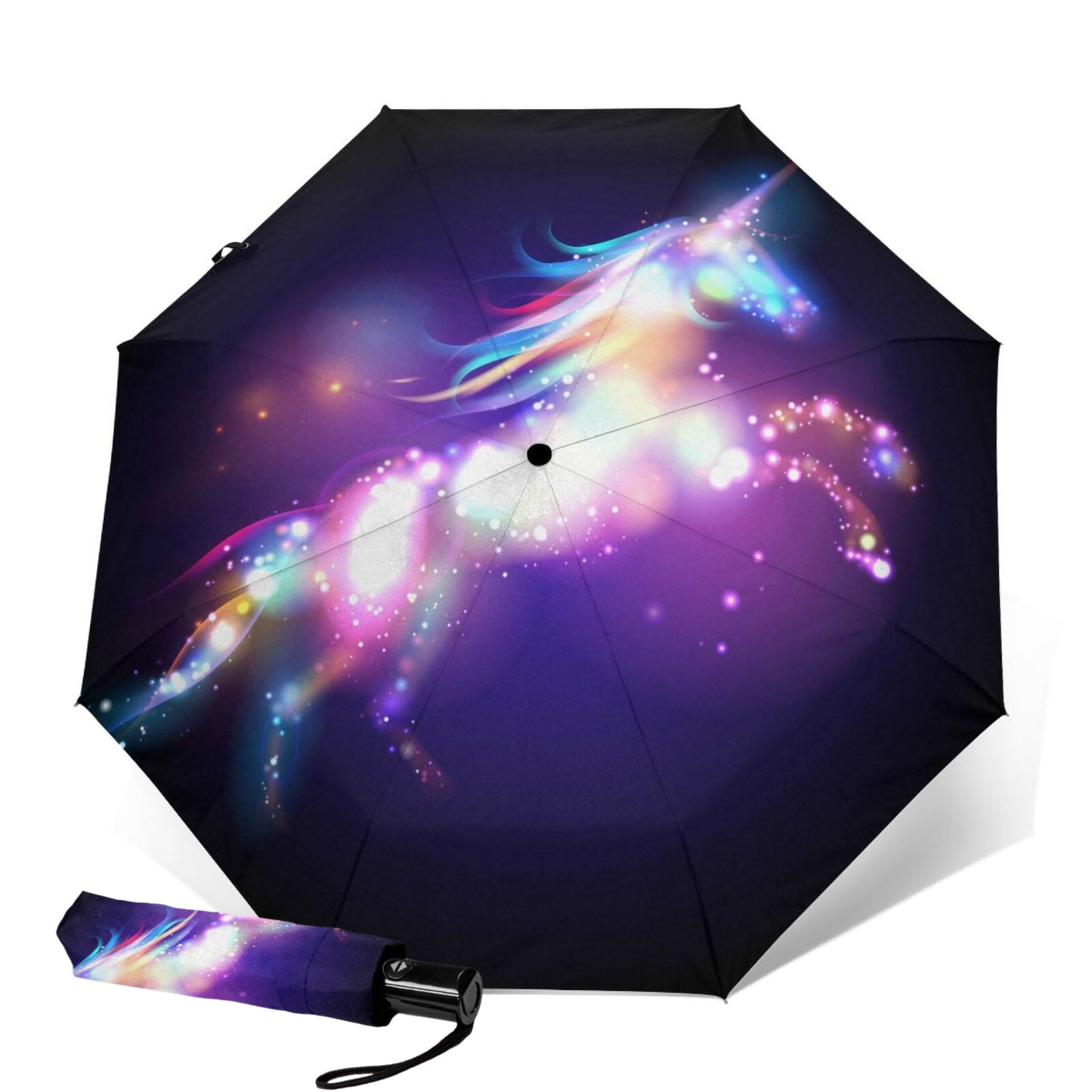 Parapluie pliable imprimé licorne