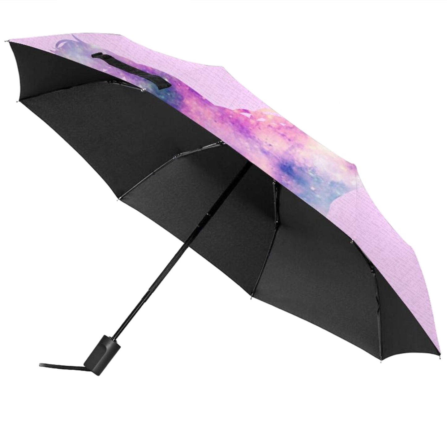 Color Changing Unicorn Manual Folding Umbrella For Rain And Sun