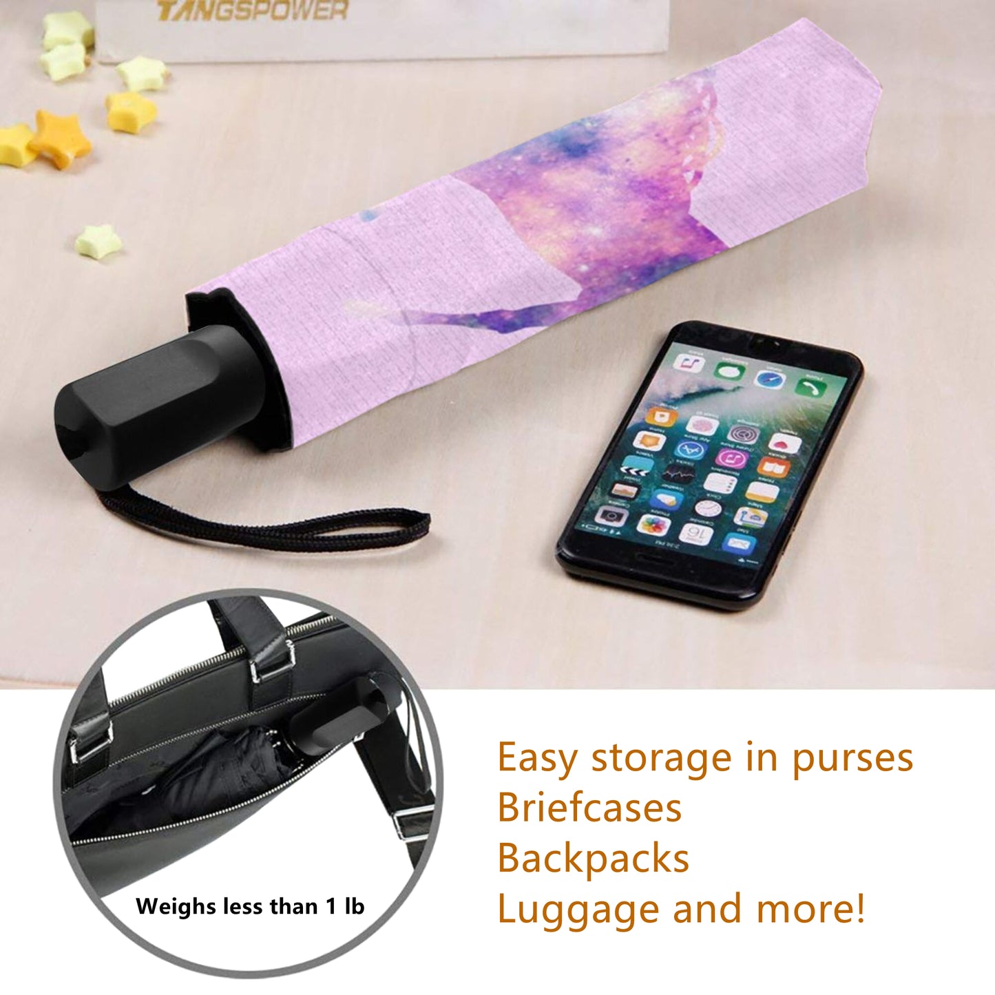 Color Changing Unicorn Manual Folding Umbrella For Rain And Sun