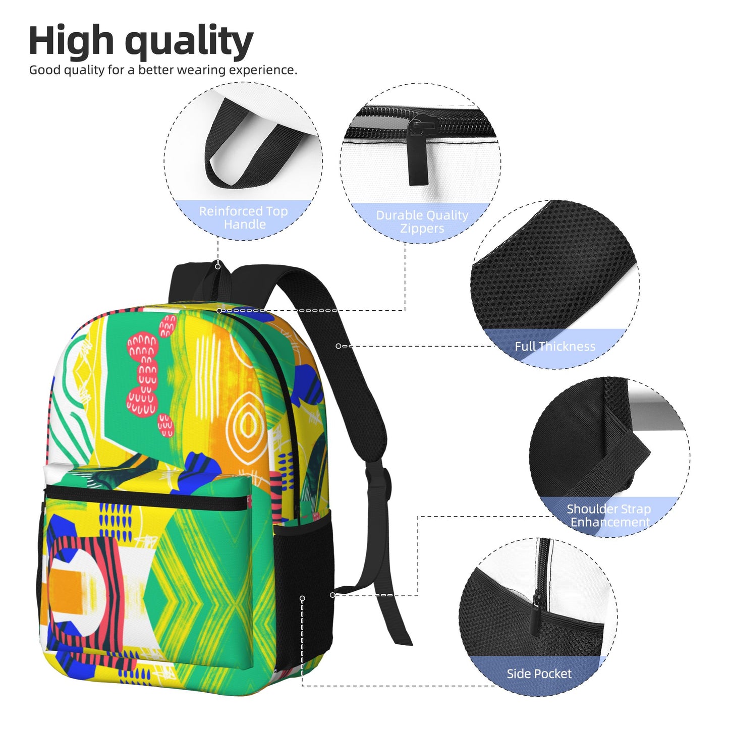 17'' Rucksack mit Taschen